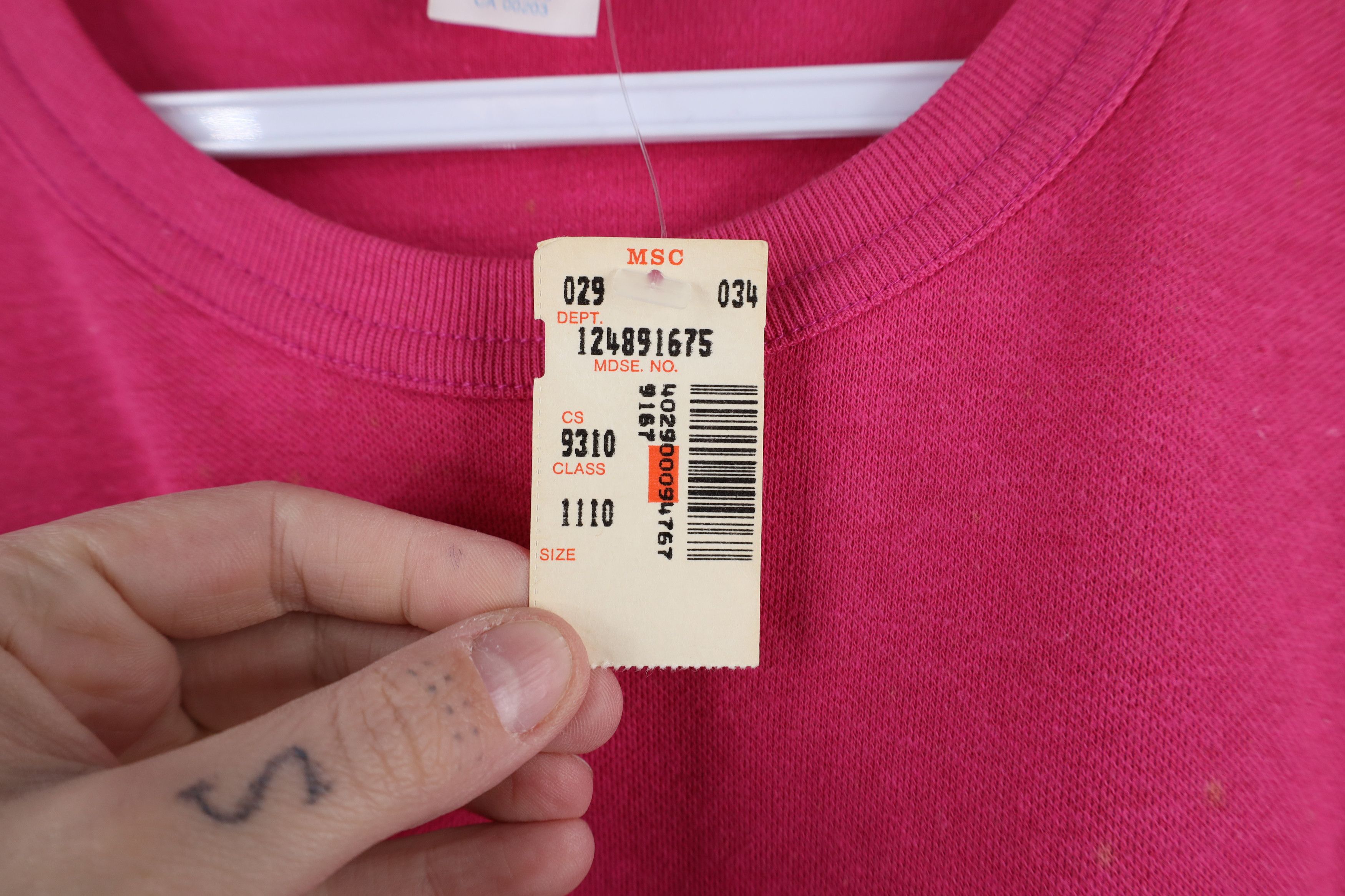 Vintage Deadstock Vintage 90s Stretwear Crewneck Sweatshirt Pink USA Size 3XL / US 20-22 - 7 Thumbnail
