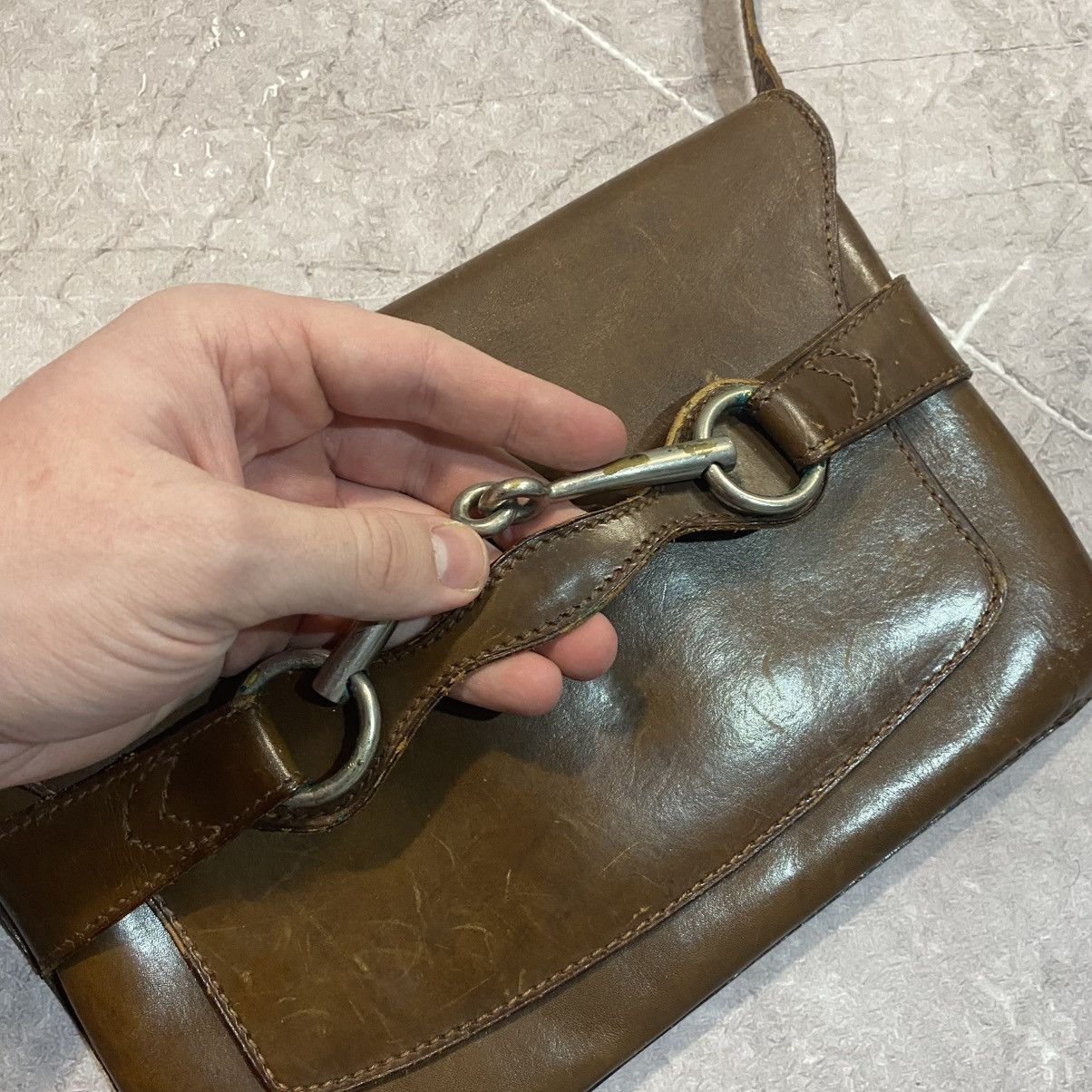 Gucci × Vintage RARE ! VINTAGE GUCCI LEATHER CROSSBODY BAGS 70s Size ONE SIZE - 12 Thumbnail
