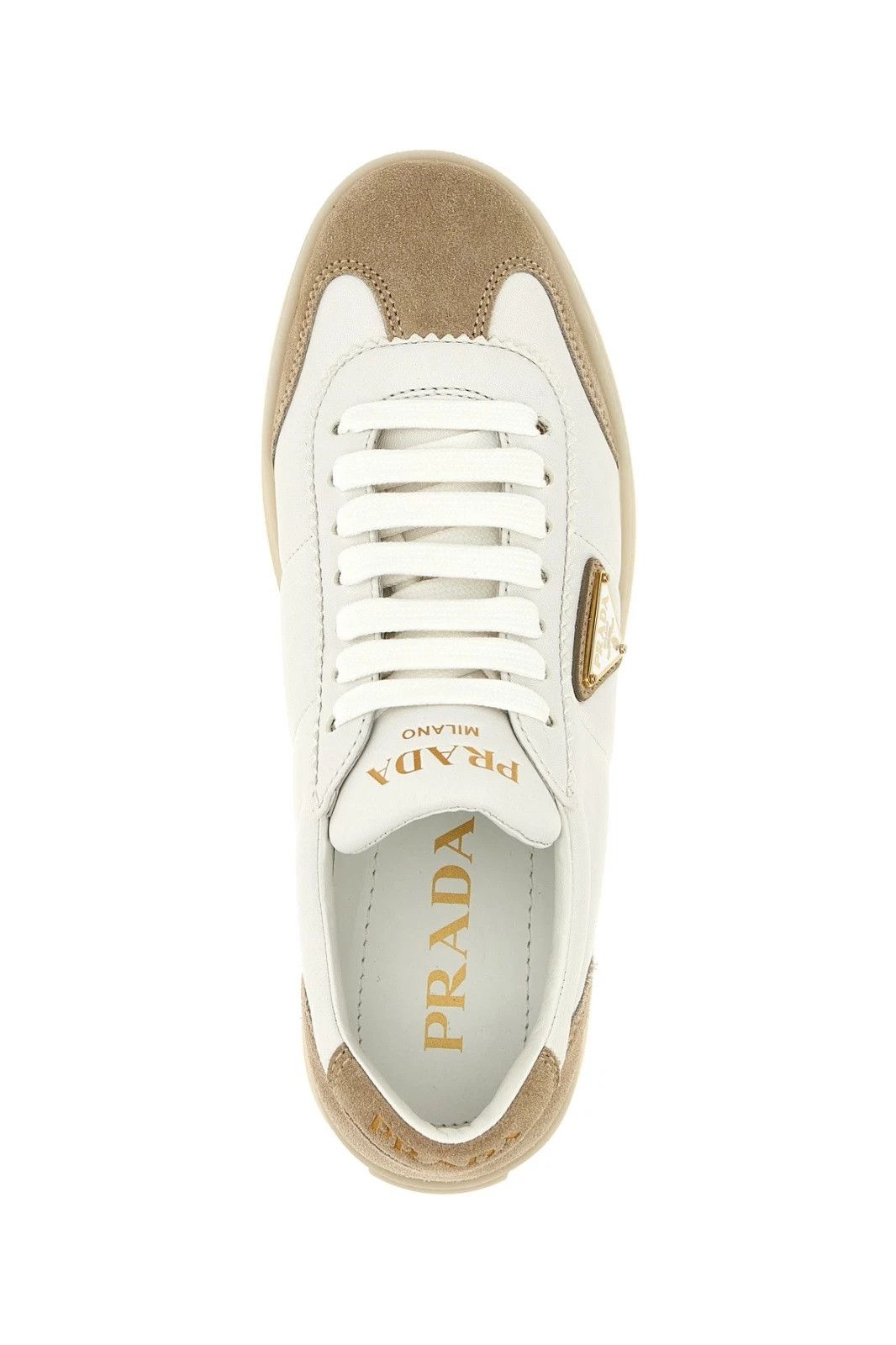 Prada PRADA Downtown Beige Leather Sneakers New Authentic Size US 9 / IT 39 - 4 Thumbnail