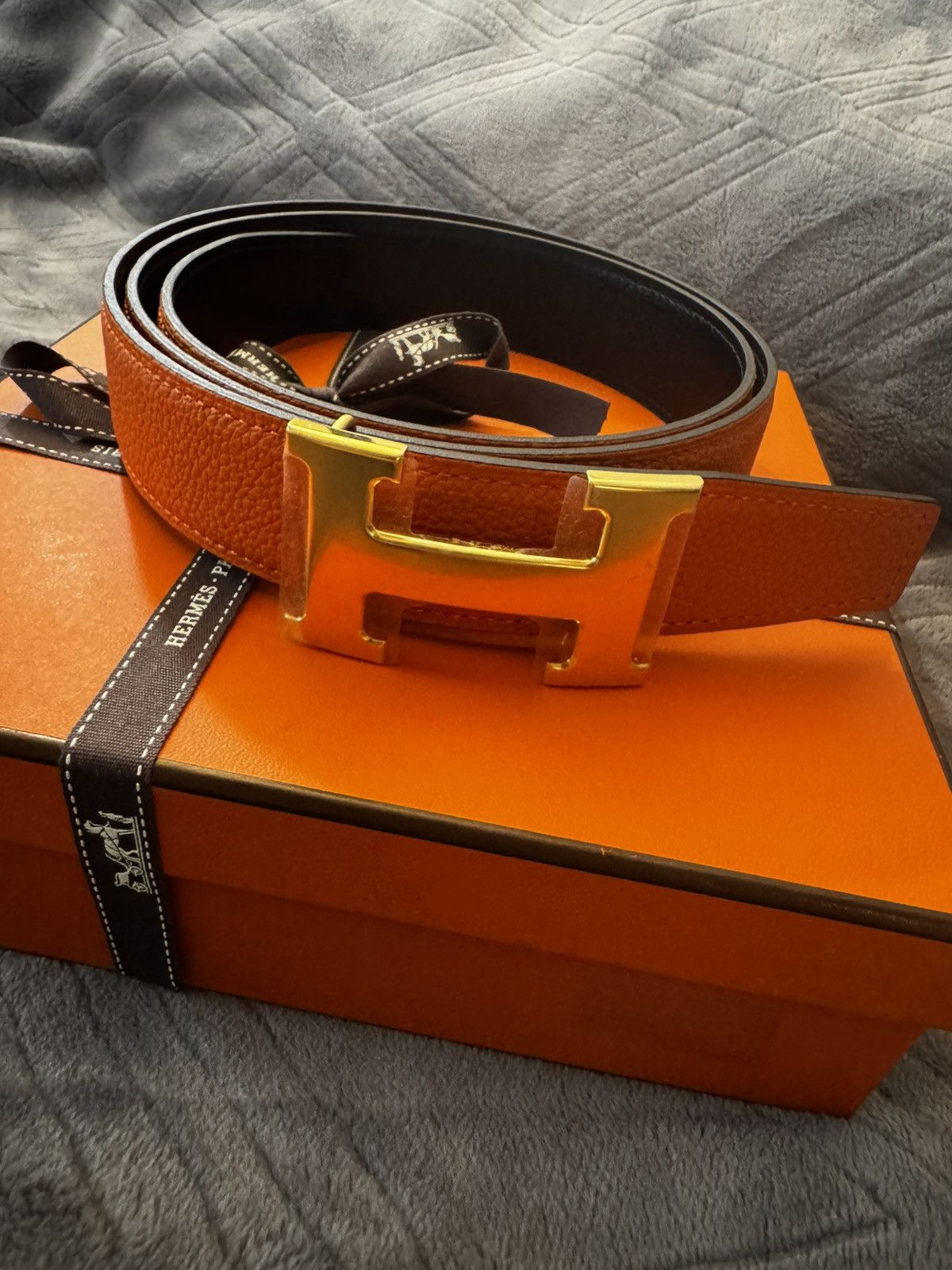 Hermes Hermes classic orange belt with H buckle Size ONE SIZE - 2 Thumbnail