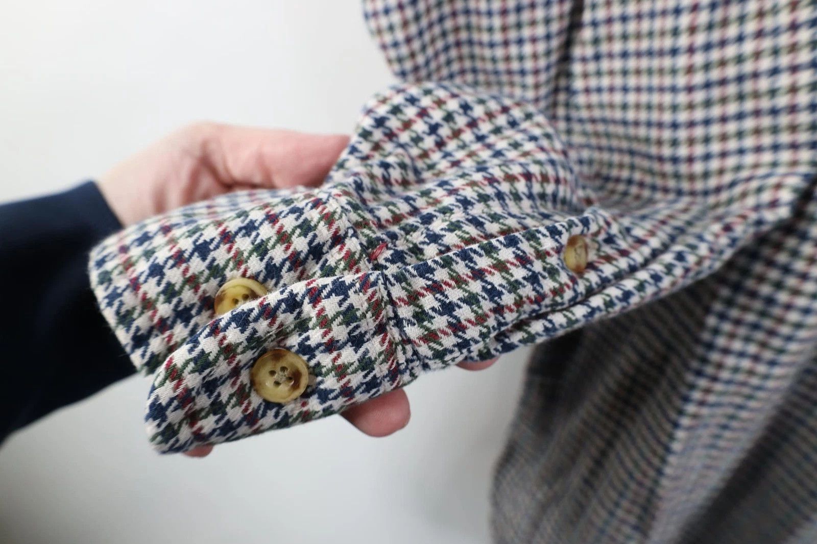 Vintage Vintage 90s Streetwear Houndstooth Flannel Button Down Shirt Size US M / EU 48-50 / 2 - 9 Thumbnail