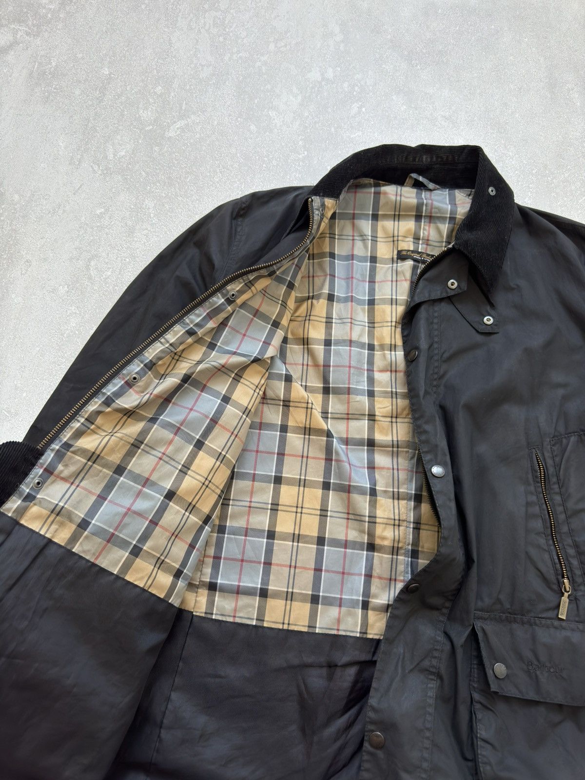 Barbour Vintage Barbour Bedale Waxed Jacket Casual Waterproof Size US L / EU 52-54 / 3 - 3 Thumbnail