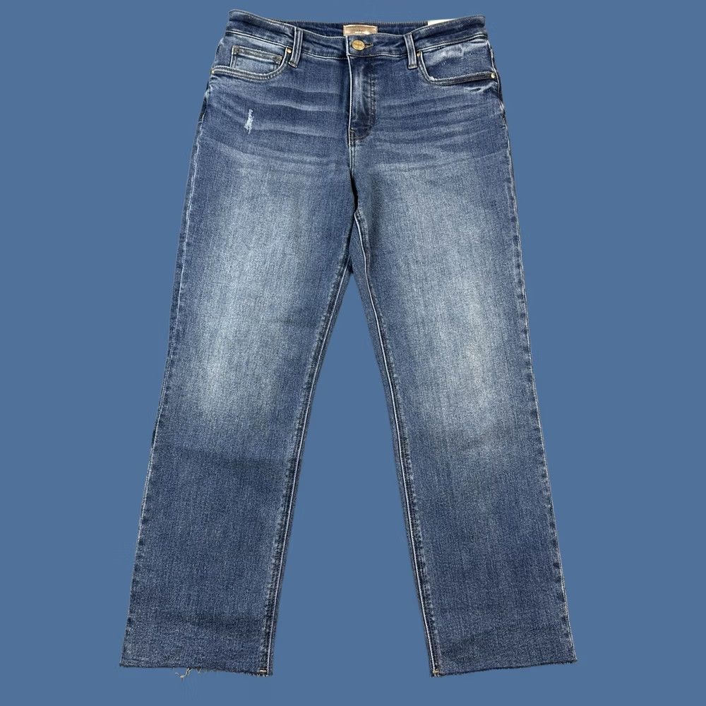 Vintage KUT from the Kloth Jeans Womens 8 Blue High Rise Rachael Fab Ab Mom Jean Raw Hem Size 30" / US 8 / IT 44 - 1 Thumbnail