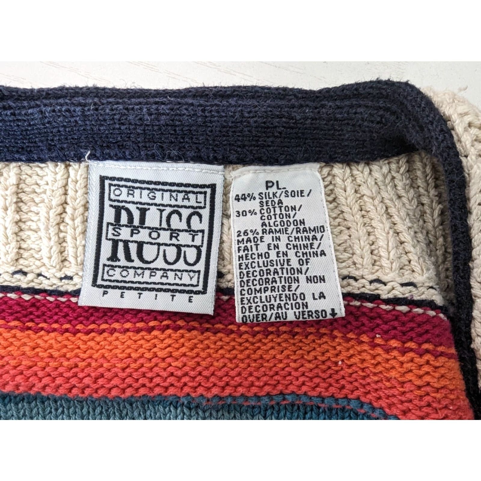 Vintage **Vintage Y2K Striped Women's Cable Knit Wool Cardigan Petite Large PL** User: Vintage Y2K Striped Women's Cable Knit Wool Cardigan Petite Large PL Size L / US 10 / IT 46 - 4 Thumbnail