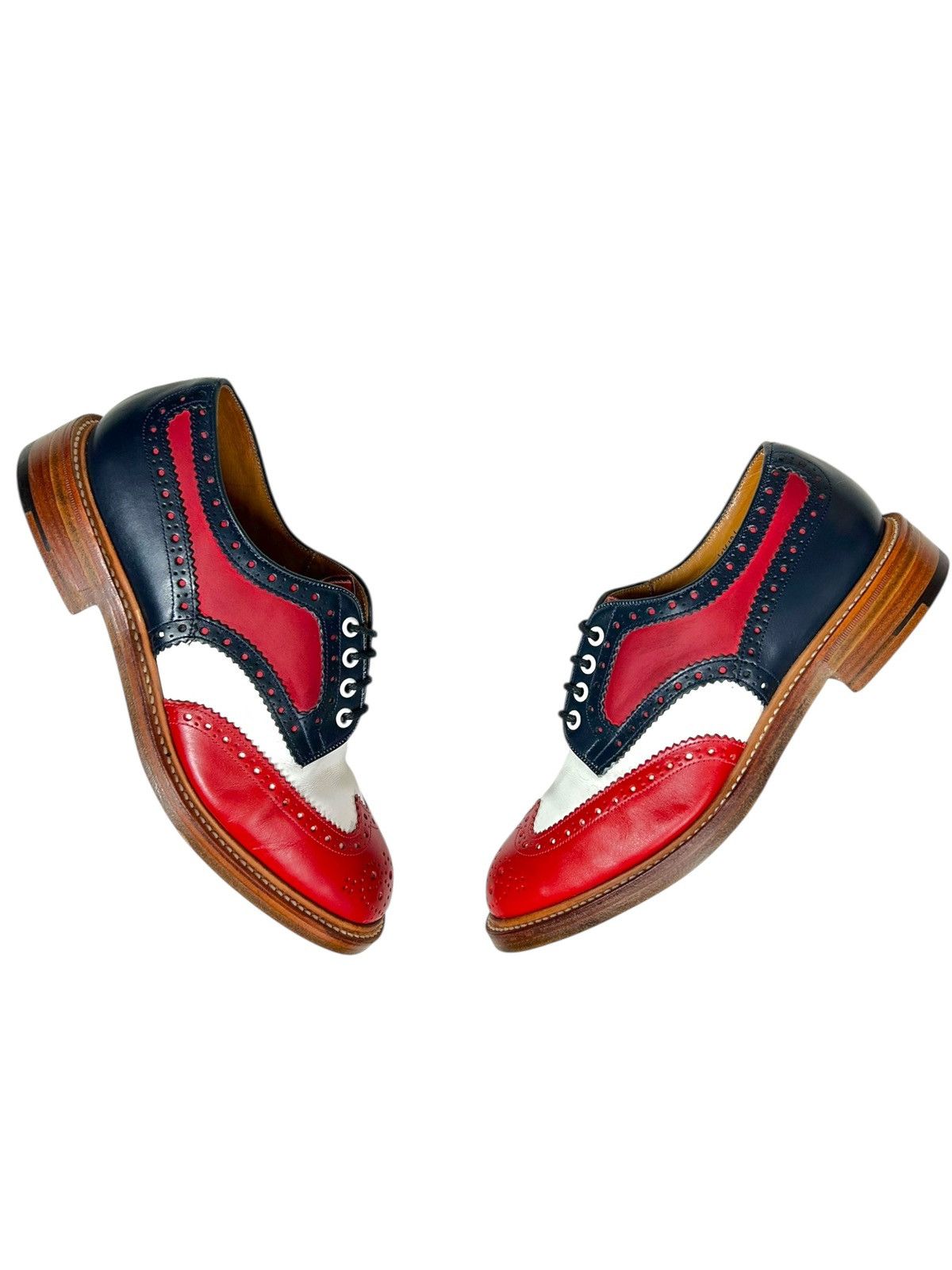 Tricker's Rare Vintage UK Trickers Multi-colour Derby Brogues shoes Size US 10 / EU 43 - 3 Thumbnail