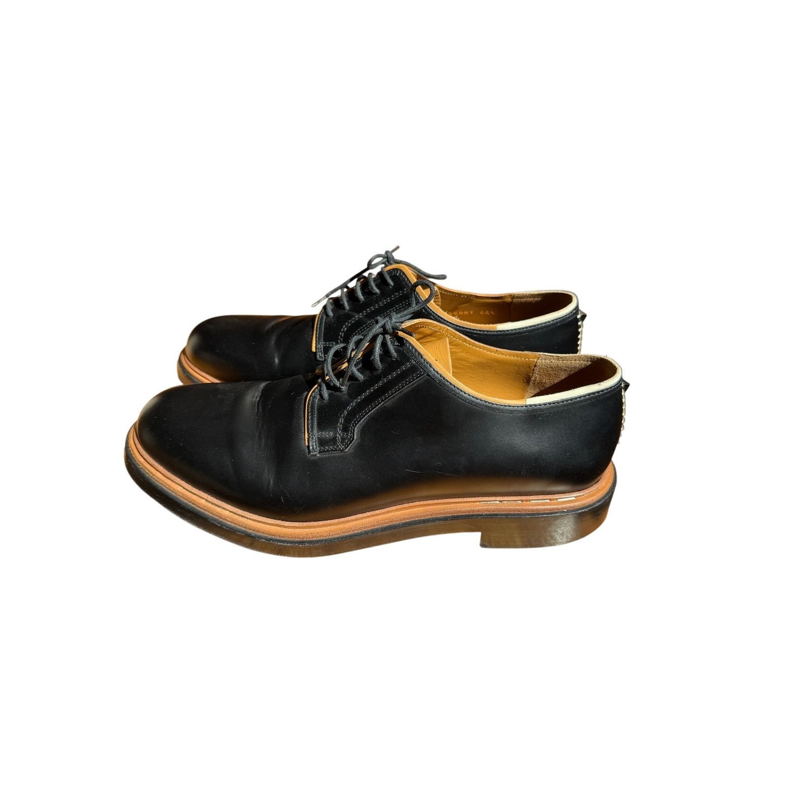 Valentino Valentino Garavani Black Leather B0990MY Derby Shoes Size US 10.5 / EU 43-44 - 3 Thumbnail