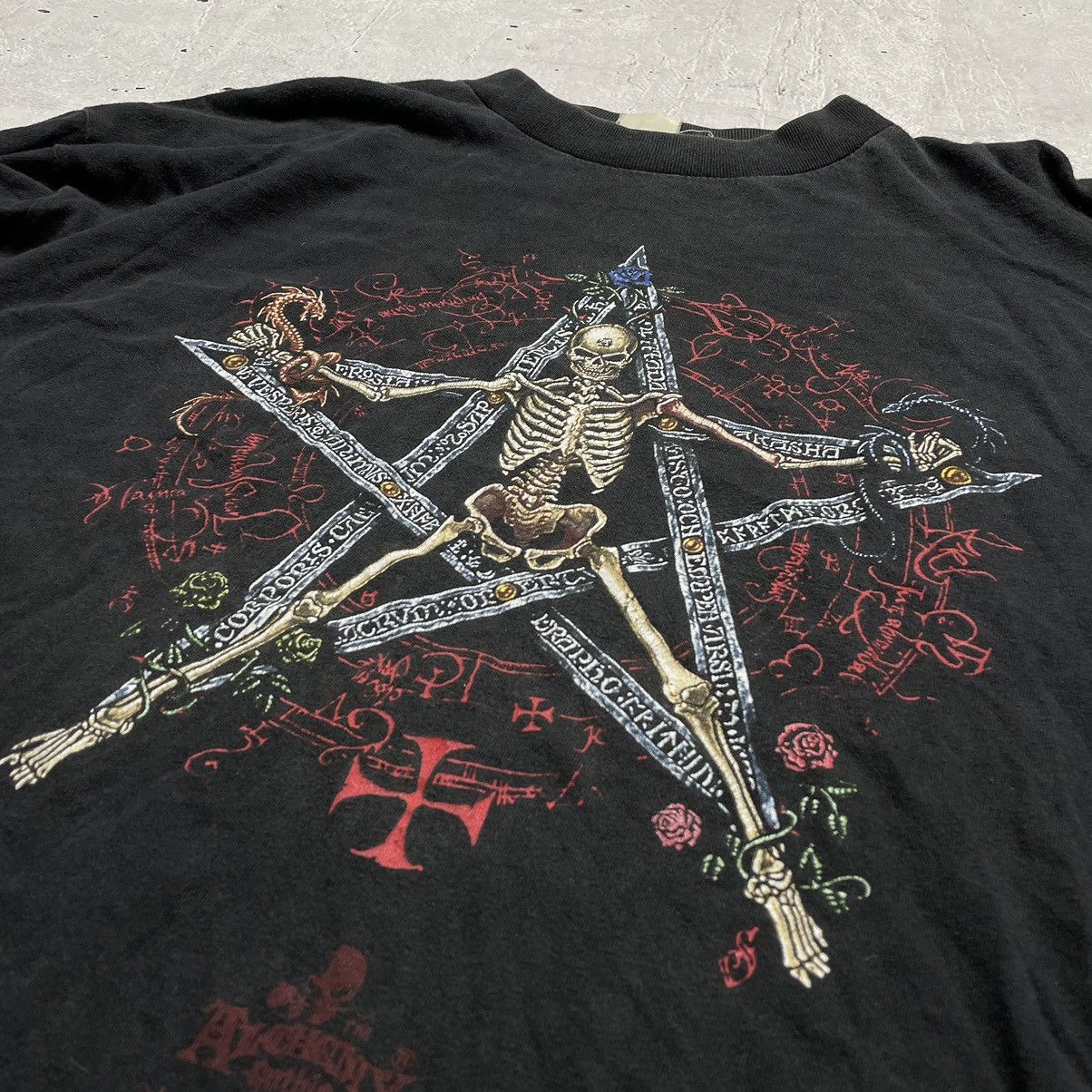 Band Tees × Vintage Vintage 90s Y2K Alchemy Gothic Skeleton Long Sleeve Tee Size US XL / EU 56 / 4 - 6 Thumbnail