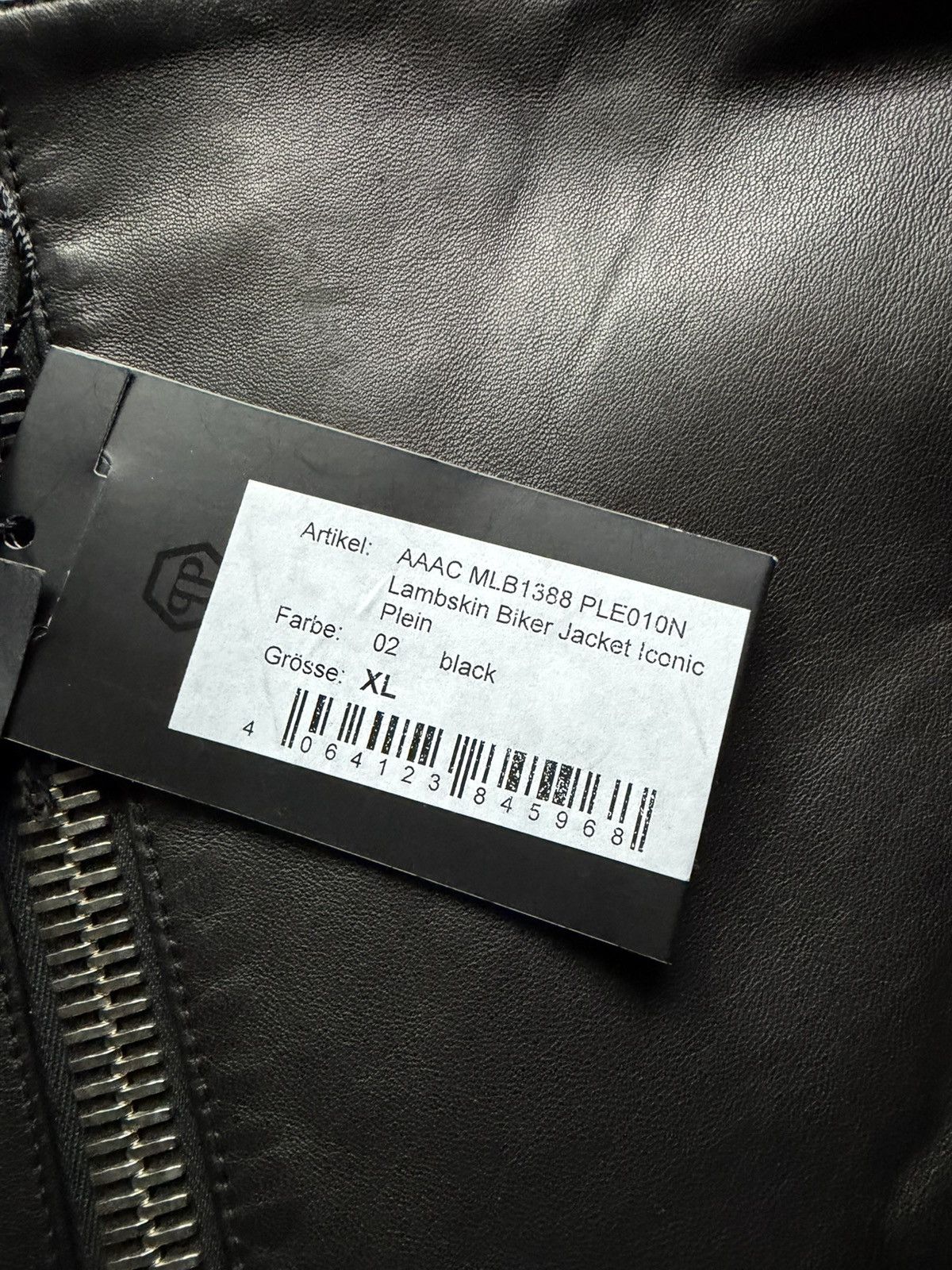 Philipp Plein Philipp Plein Lambskin Leather Biker Jacket Black / XL Size US XL / EU 56 / 4 - 9 Thumbnail