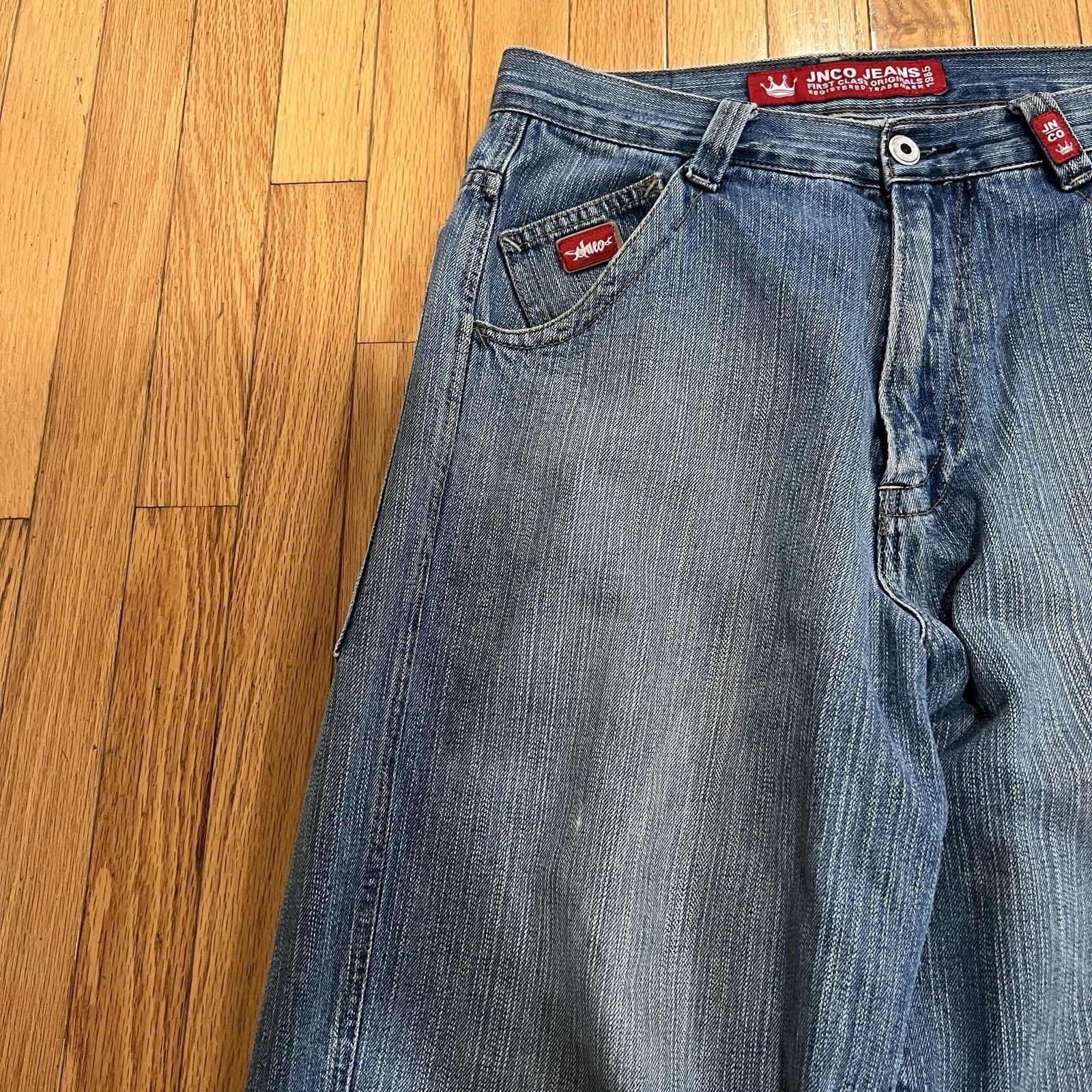 JNCO Vintage Y2K Jnco Jeans Crown Design Baggy Y2K Distressed Size US 31 - 7 Thumbnail