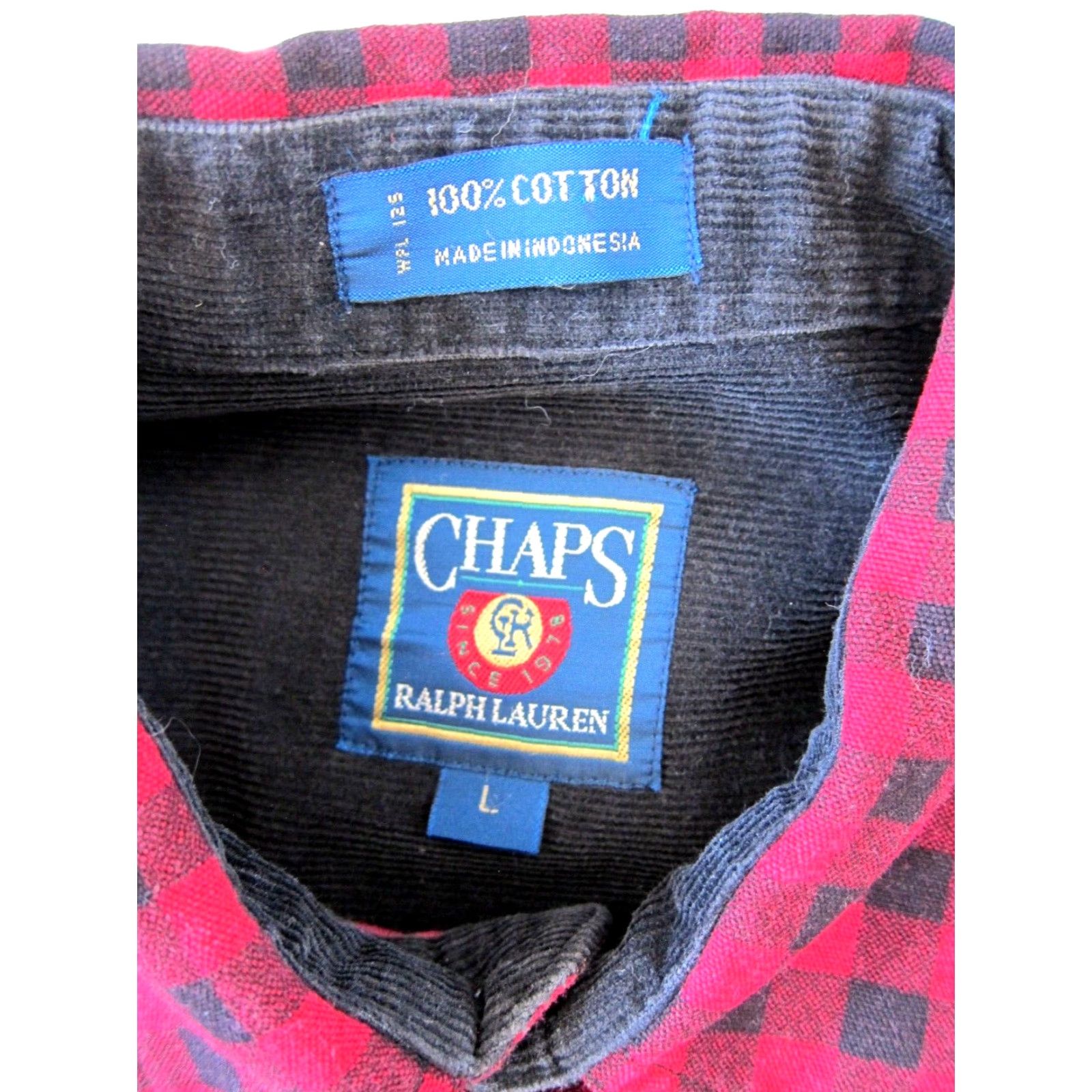 Ralph Lauren VINTAGE Ralph Lauren Chaps Shirt Men L Ski Pass Flannel 100% Cotton Red Black Plaid Button-Up Collared 100% Cotton Mens Size US L / EU 52-54 / 3 - 4 Thumbnail