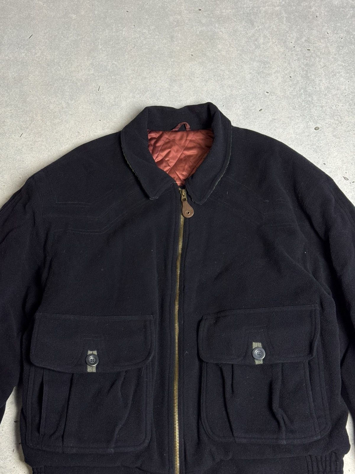 Hugo Boss Vintage 90s Hugo Boss Wool Cashmere Bomber Jacket Size US XL / EU 56 / 4 - 3 Thumbnail