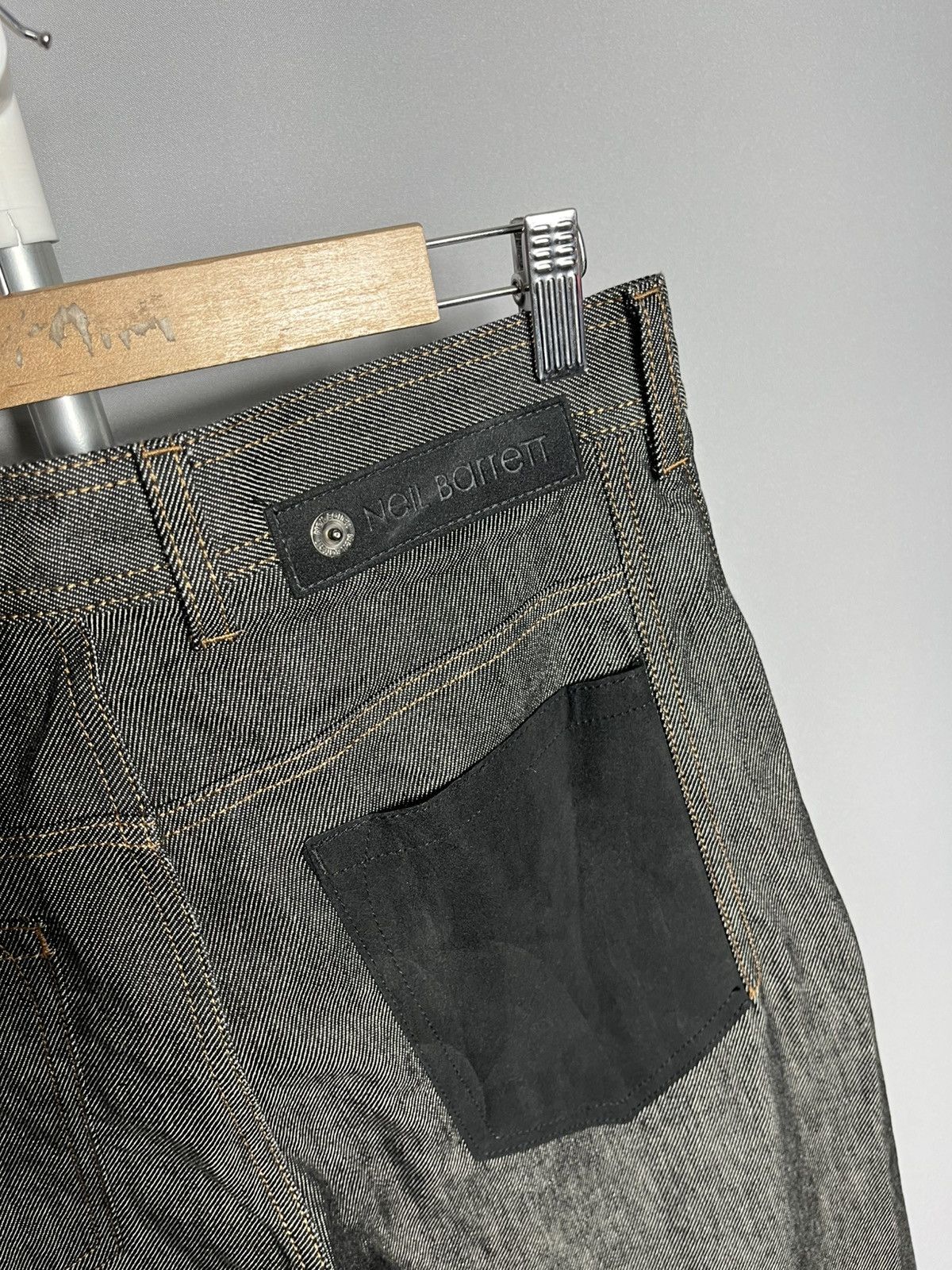 Neil Barrett Neil Barrett Black/Grey Selvedge Jeans Cuffed Hem Denim Mens Size US 32 / EU 48 - 12 Thumbnail