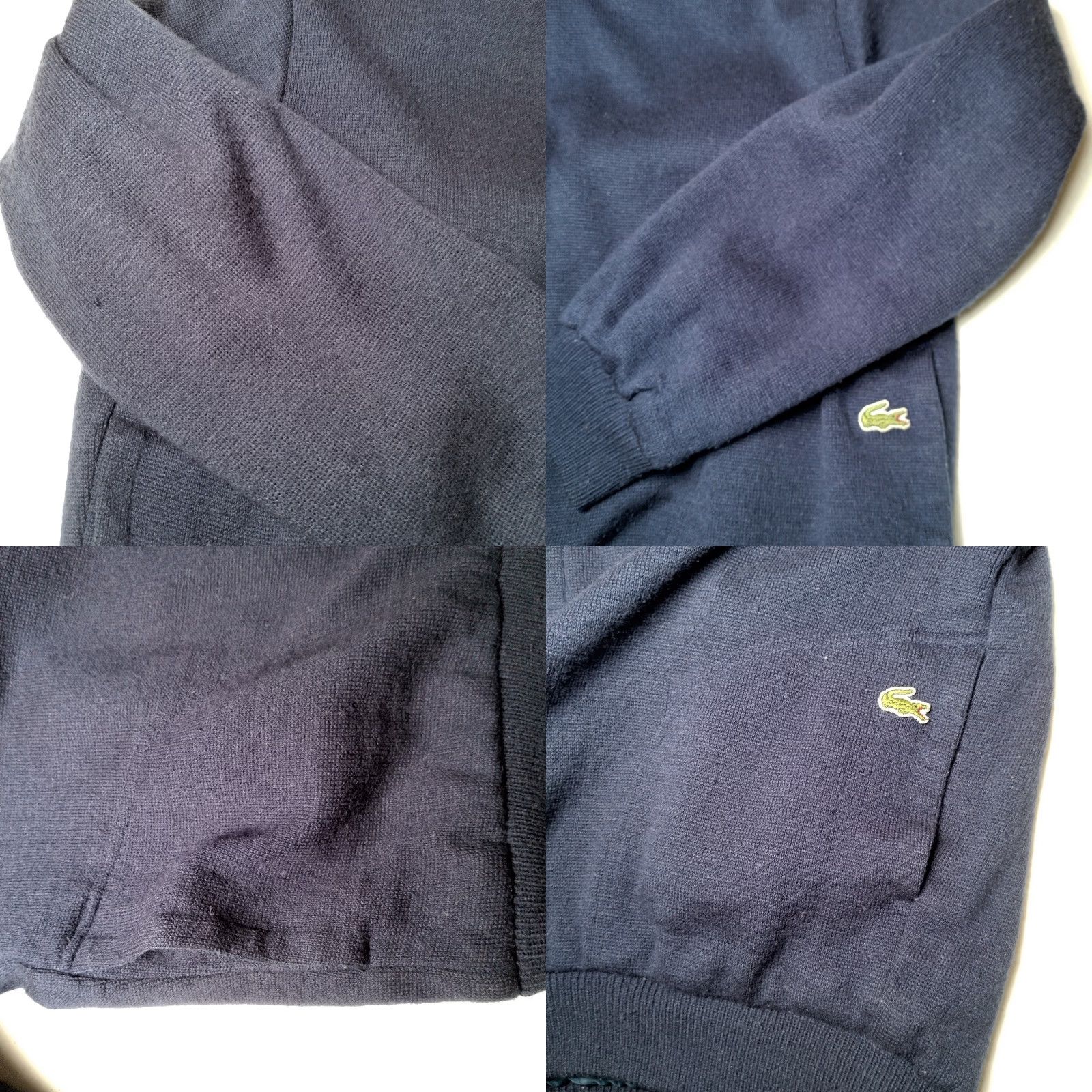 VINTAGE Izod Lacoste Reversible Sweater Jacket Men L Blue Grandpa