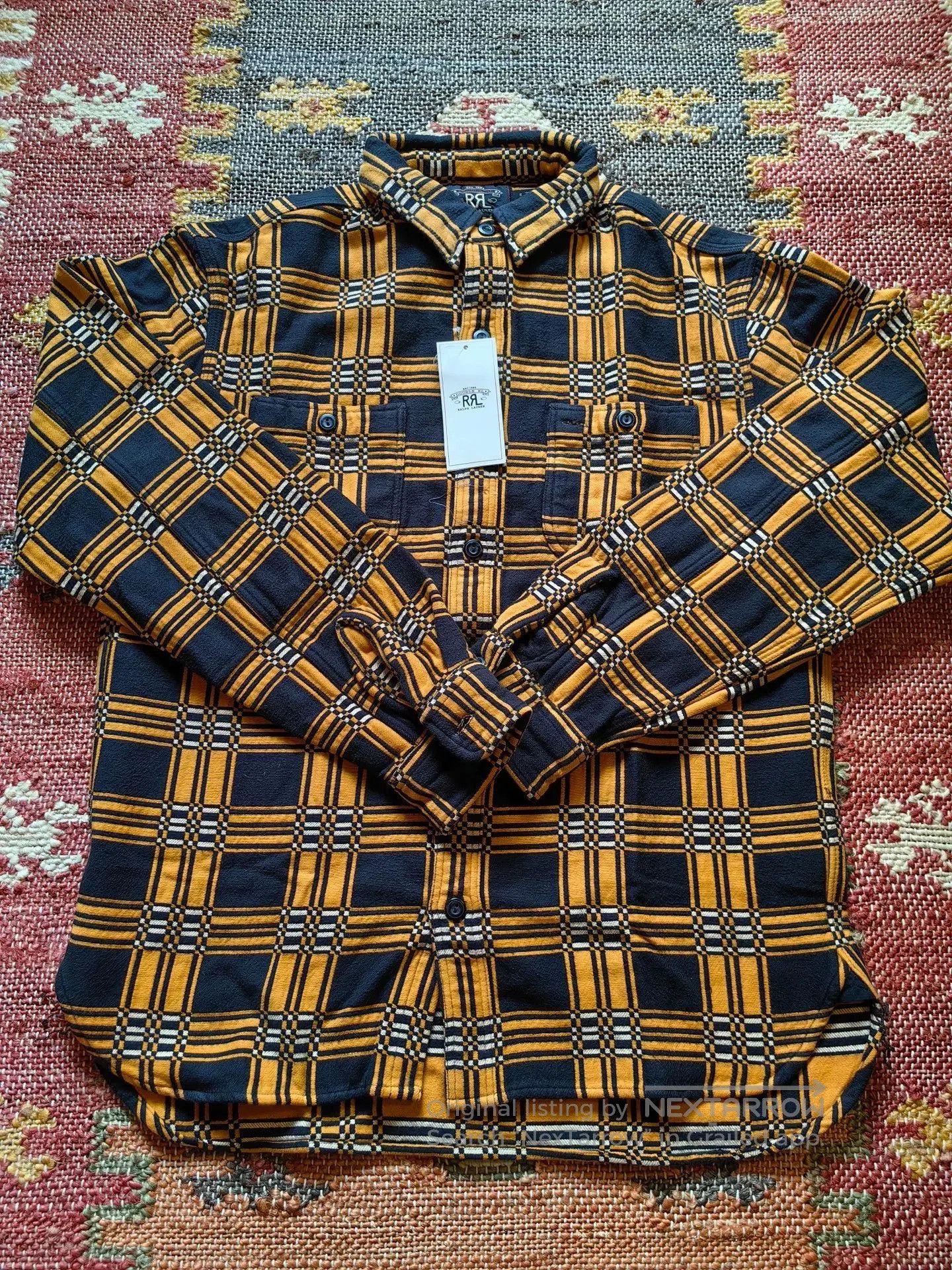 RRL Ralph Lauren RRL Slim Fit Jacquard Work Shirt. Size US M / EU 48-50 / 2 - 1 Thumbnail