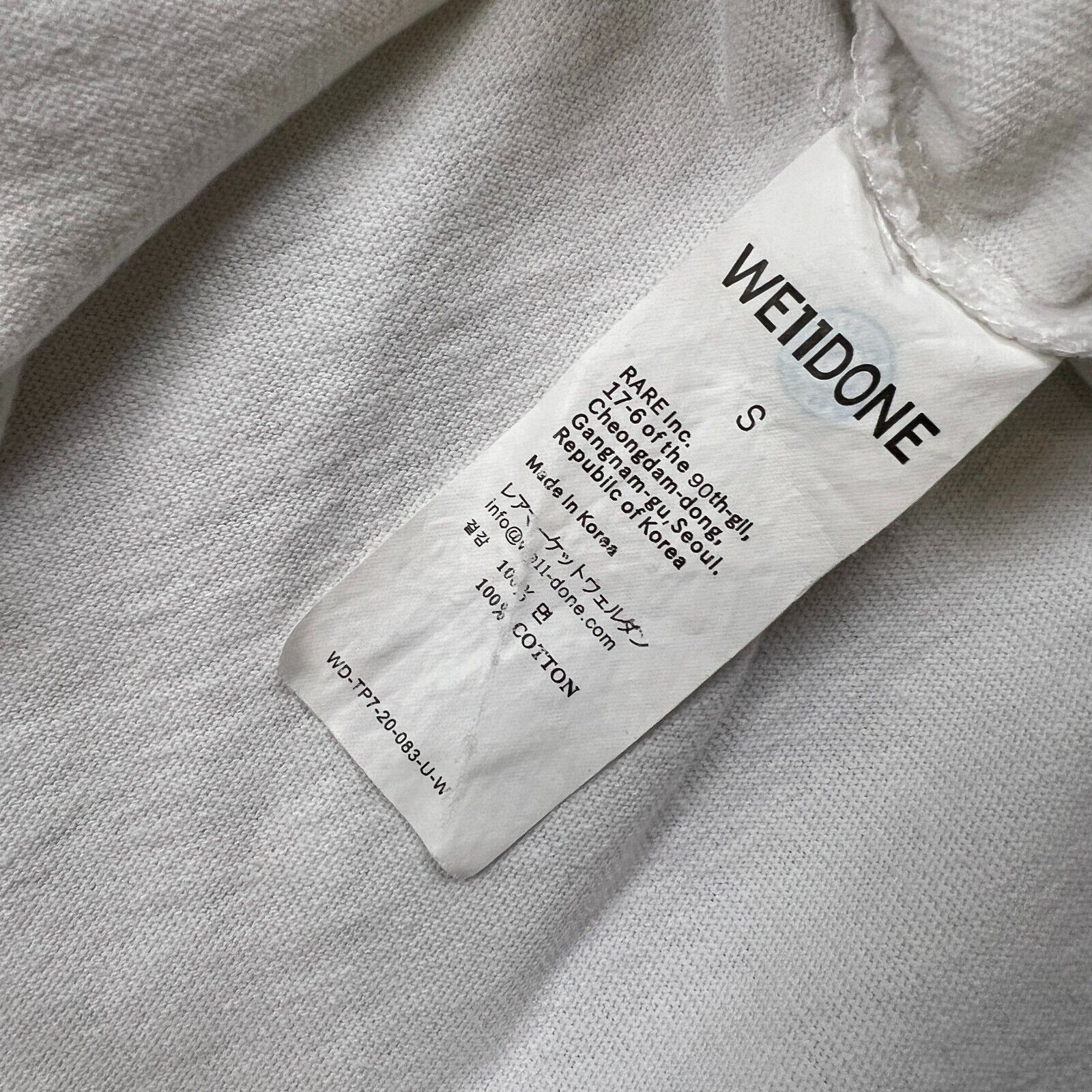 WE11DONE WE11DONE Shirt Small White Spell Out Graphic Long Sleeve Tee Size US S / EU 44-46 / 1 - 10 Thumbnail