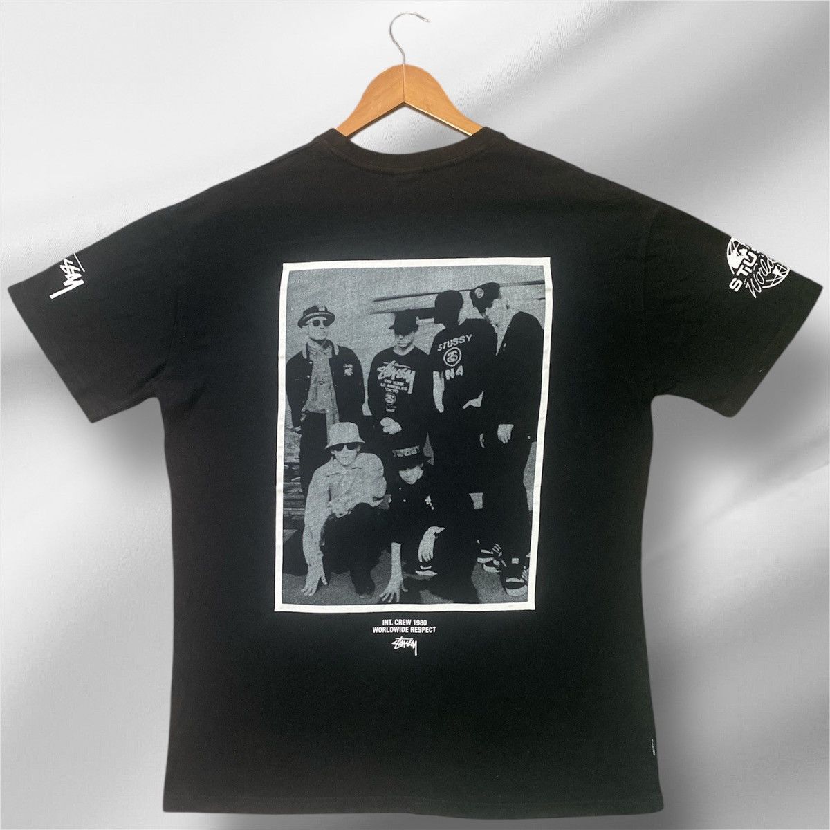 Stussy × Vintage STUSSY BLACK SKATE WHITE CREW WORLDWIDE REDPECT T-SHIRT🔥 Size US M / EU 48-50 / 2 - 1 Thumbnail