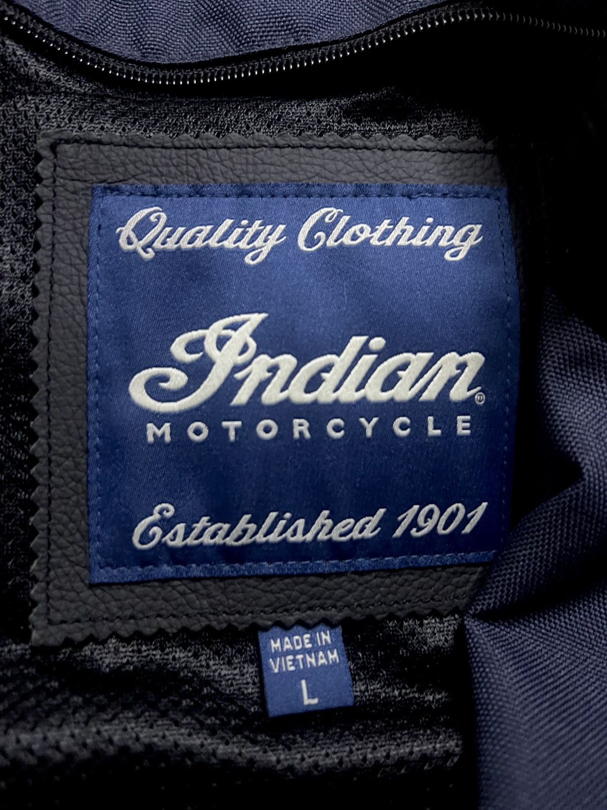 Indian Motorcycle Men’s Navy Blue Leather/Mesh Jacket, Large Size US L / EU 52-54 / 3 - 3 Thumbnail
