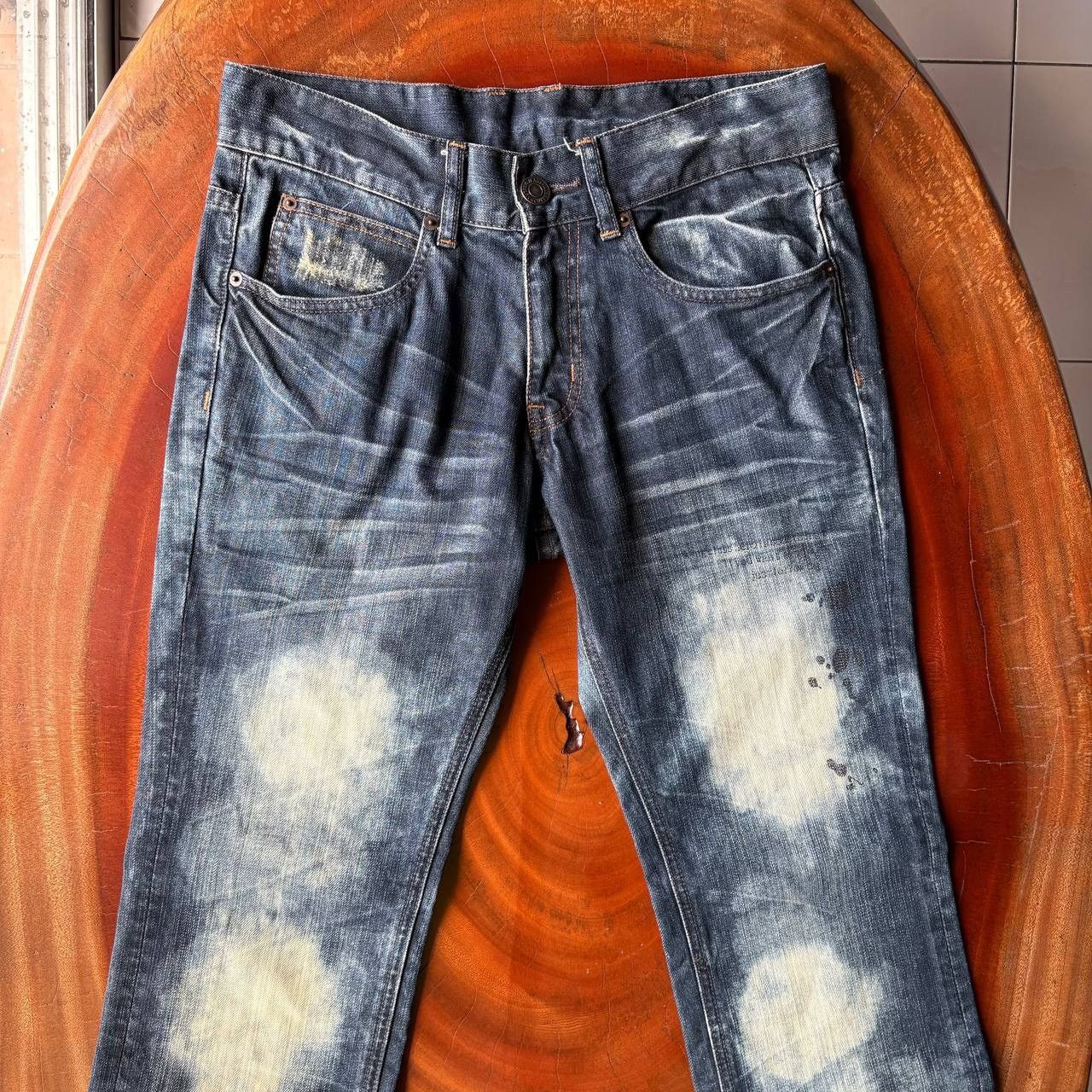 semanticdesign Semantic Design Acid Wash Bleach Dark Blue Jeans Pants Size US 32 / EU 48 - 3 Thumbnail