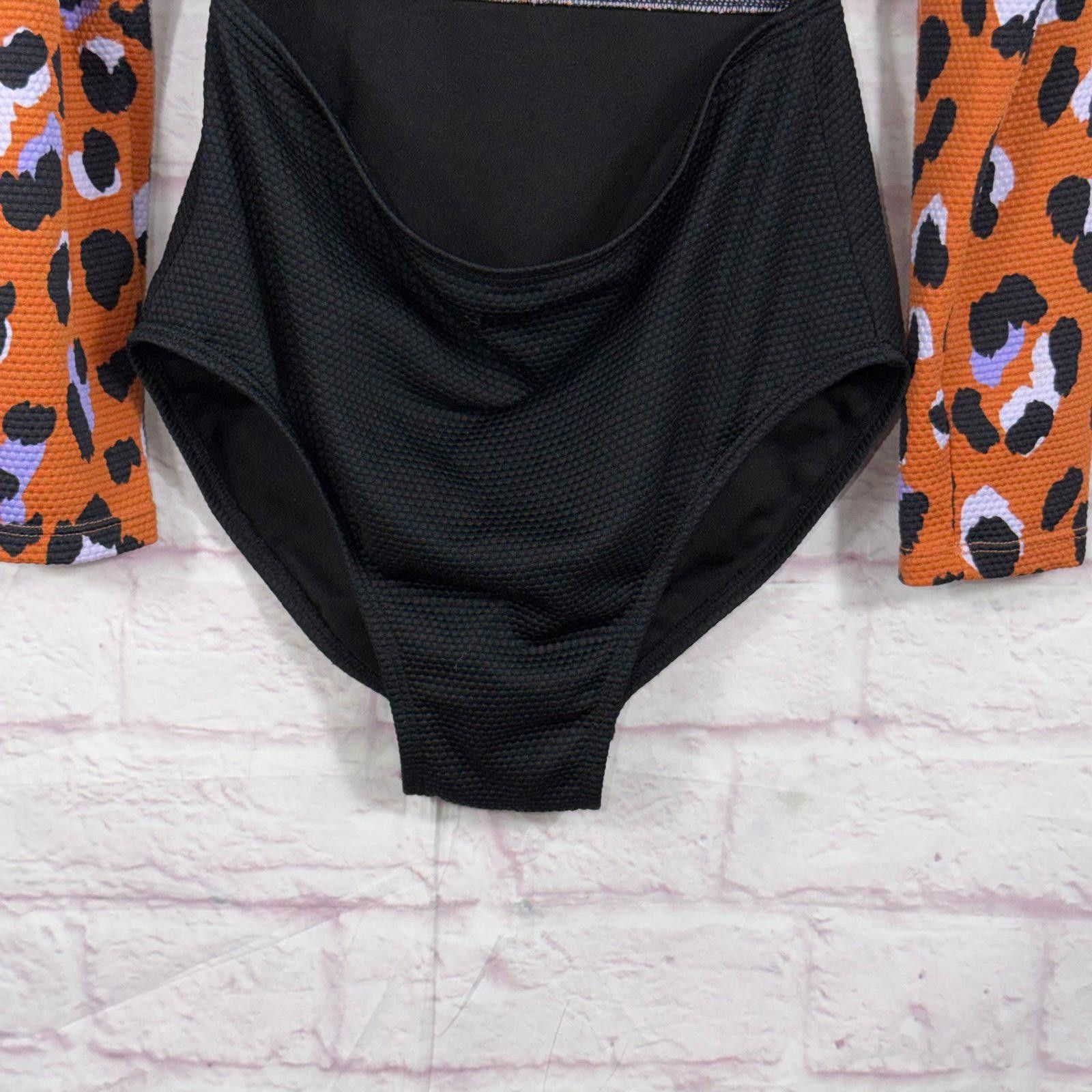 Other Art Class Large Leopard Print Long Sleeve Swimsuit Size ONE SIZE - 4 Thumbnail