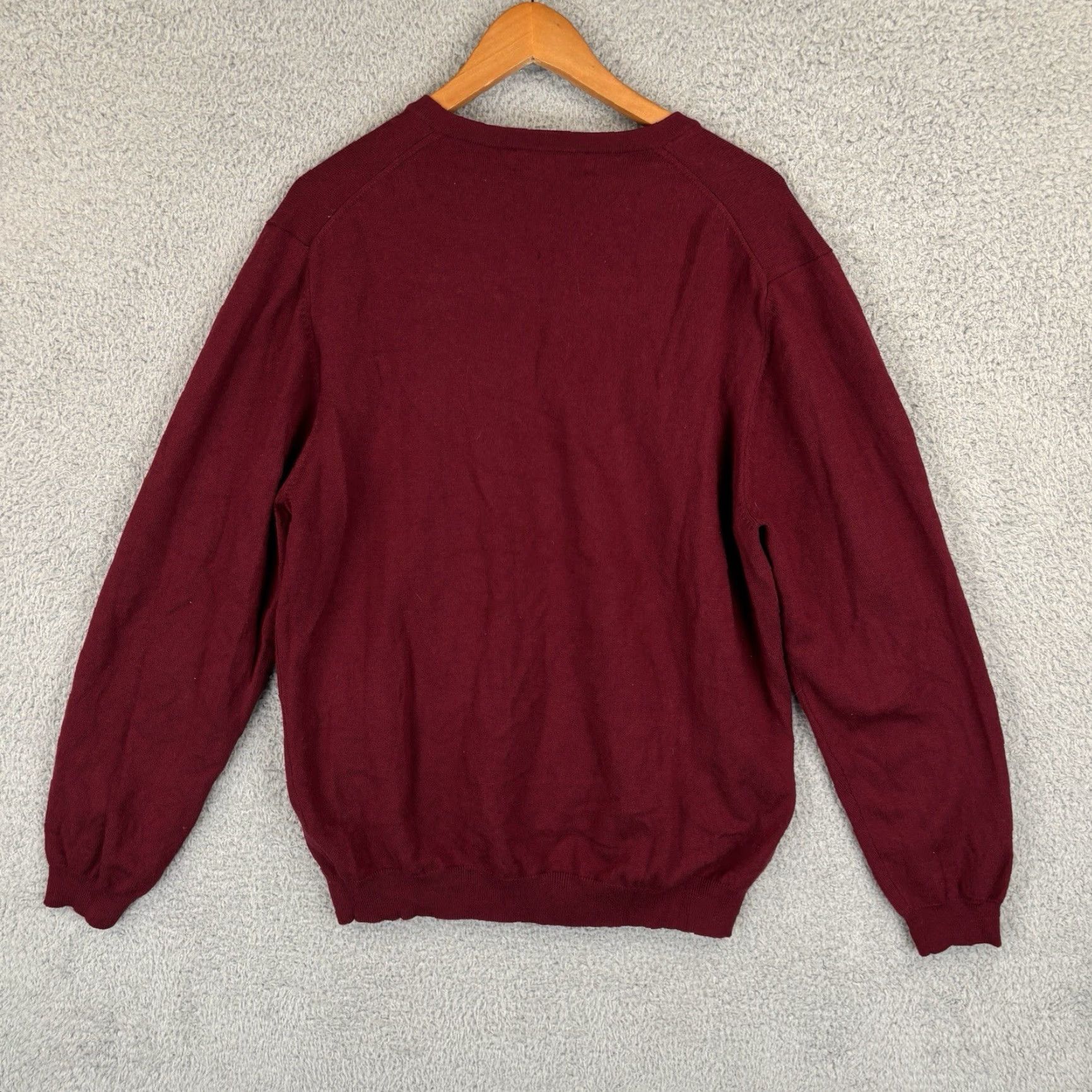 Brooks Brothers Brooks Brothers Sweater Men's XL V-Neck Burgundy Wool Blend Knit Pullover Regular Fit Long Sleeve Size US XL / EU 56 / 4 - 2 Thumbnail