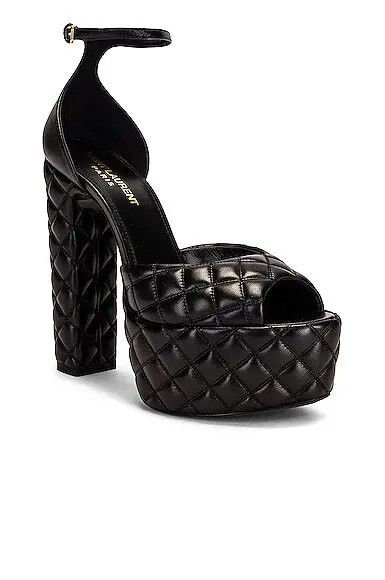 Saint Laurent Paris o1bcso1str1124 Jodie Platform Sandals in Black Size US 11 / IT 41 - 2 Thumbnail