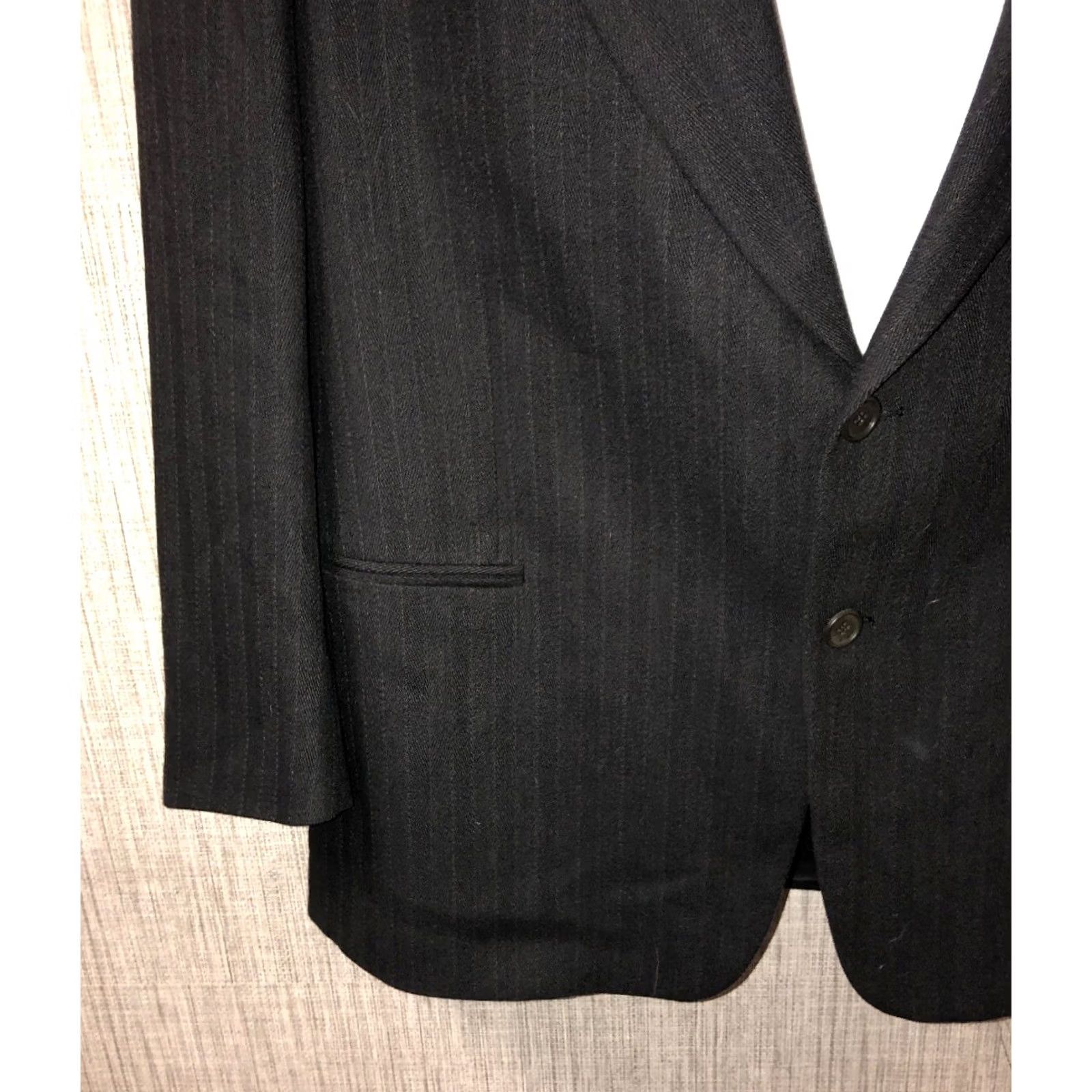 Vintage MANI Made For Dillards Mens Black Pinstriped 100% Wool 2 Button Sport Coat Sz 44 Size US S / EU 44-46 / 1 - 4 Thumbnail