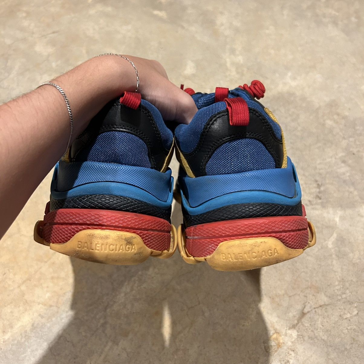 Balenciaga × Designer Balenciaga Triple S Sneaker Blue Orange Red US 12 Size US 12 / EU 45 - 4 Thumbnail