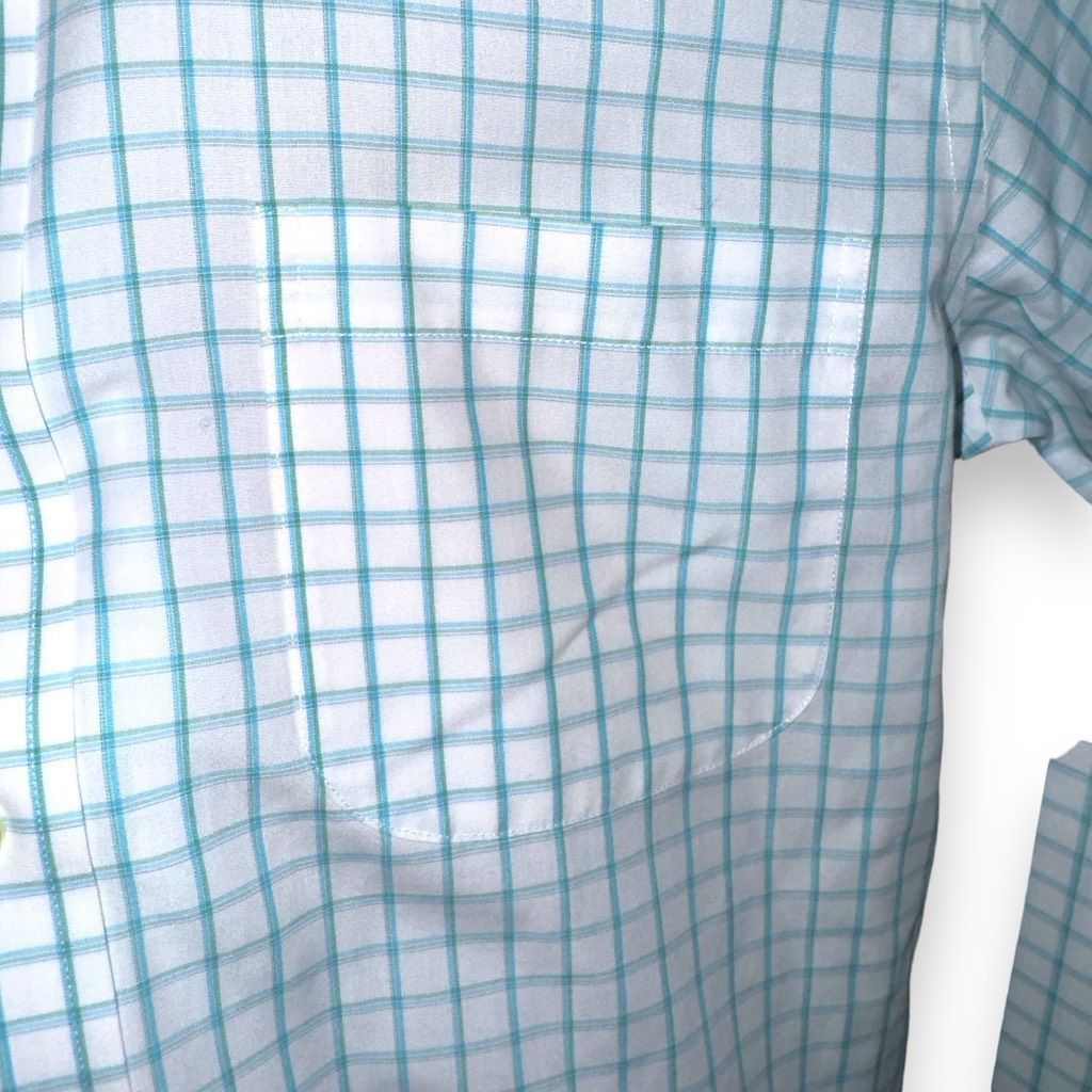 Brooks Brothers Brooks Brothers Teal & White Slim Fit Non-Iron Dress Shirt S Size US S / EU 44-46 / 1 - 4 Thumbnail