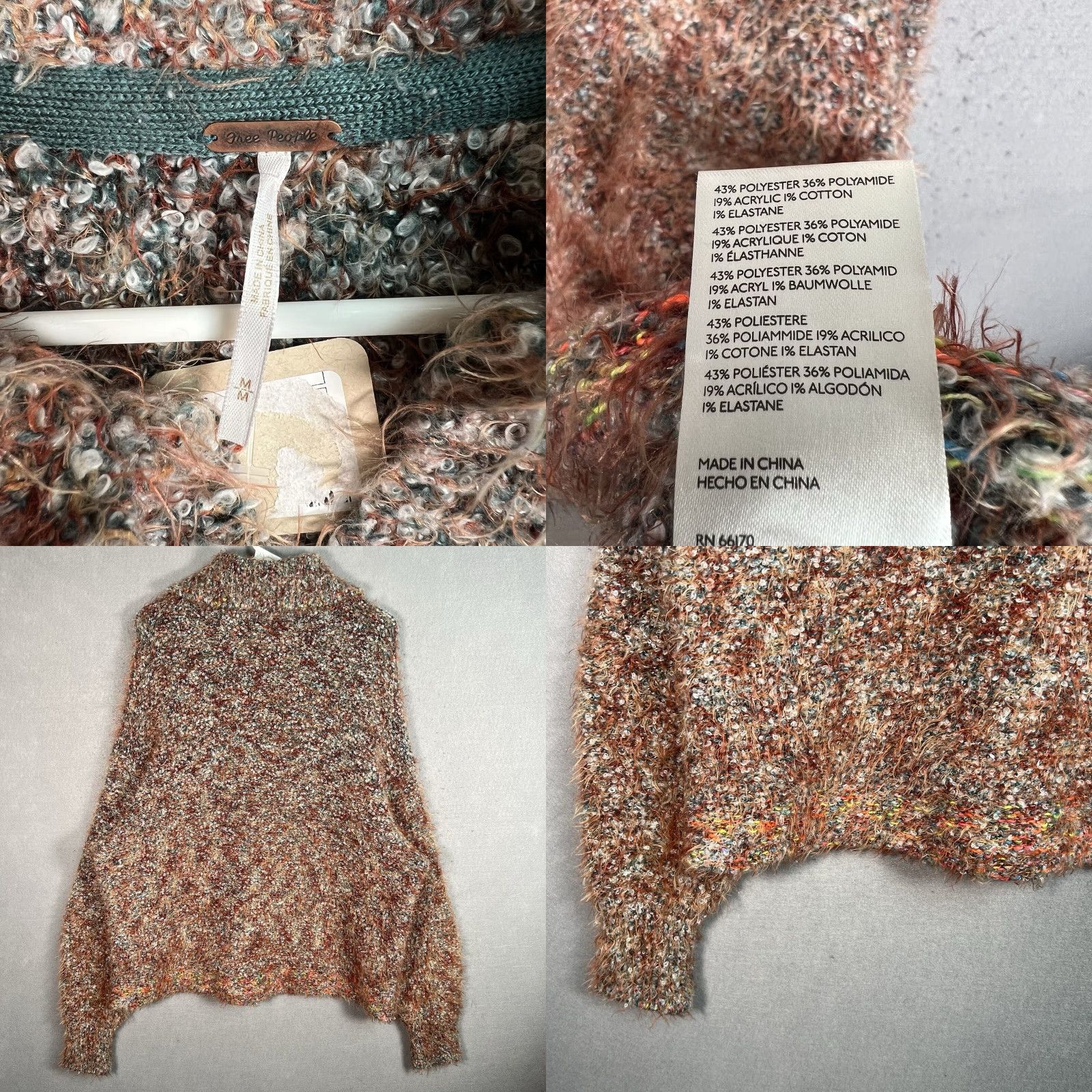 Free People Free People Pullover Sweater M Adult Womens Oversized Brown Knit Slouchy Cozy 90s Lagenlook Size M / US 6-8 / IT 42-44 - 8 Thumbnail