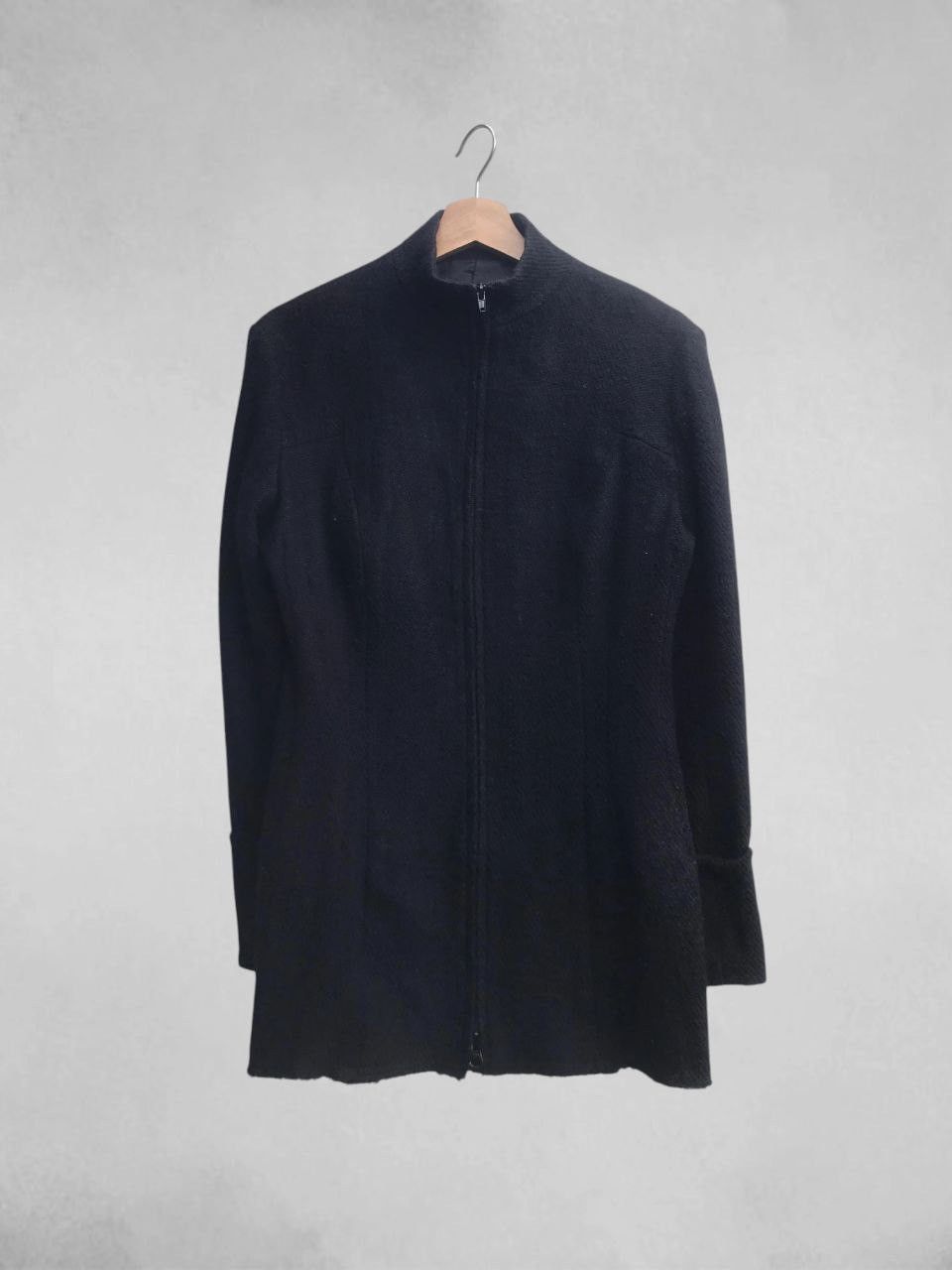 Yohji Yamamoto AW08 Runway Unfinished High Gauge Long Neck Jacket Size M / US 6-8 / IT 42-44 - 3 Thumbnail