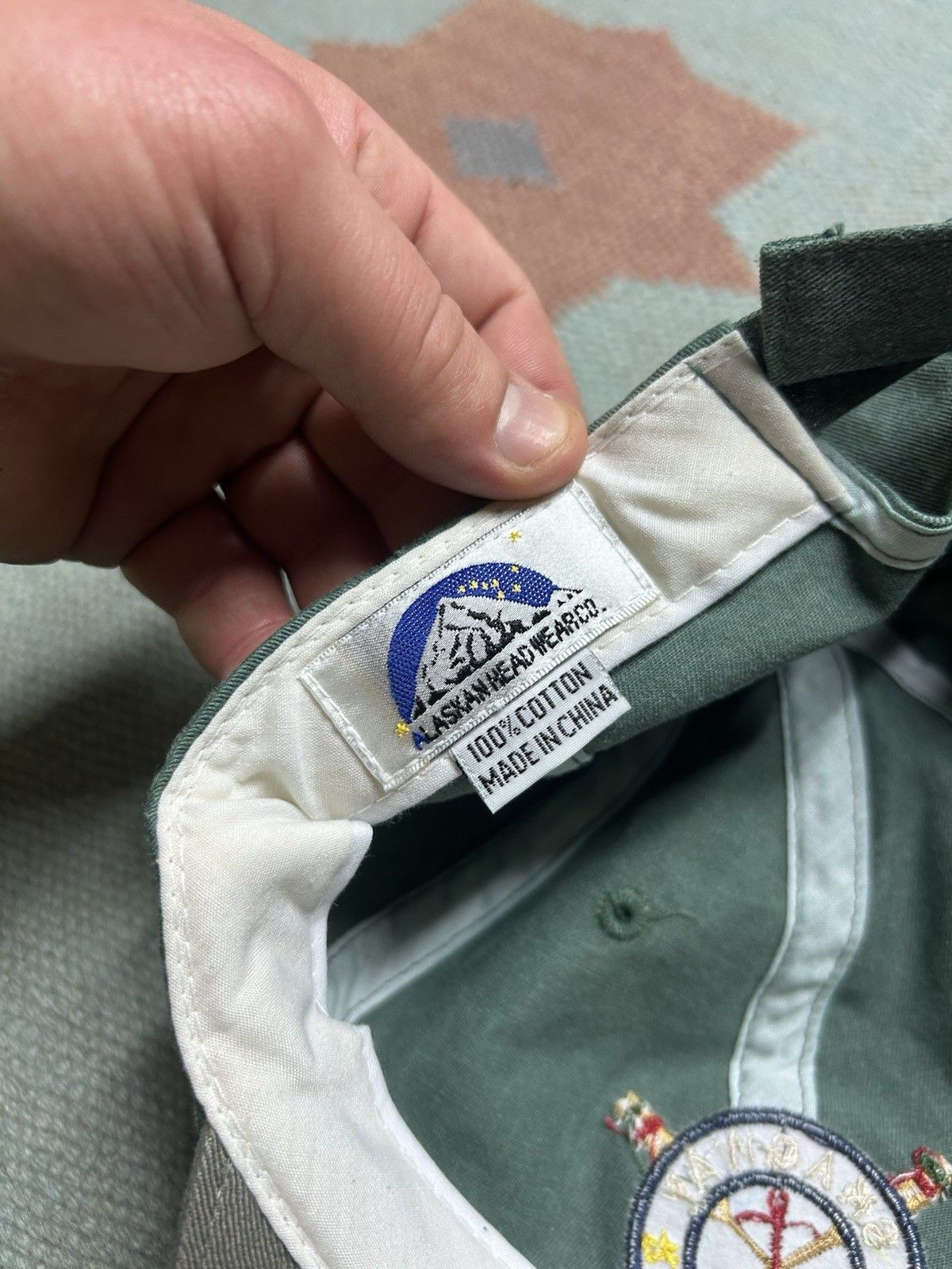 Vintage Vtg strapback hat Skagway Alaska embroidered green anchor Size ONE SIZE - 7 Thumbnail
