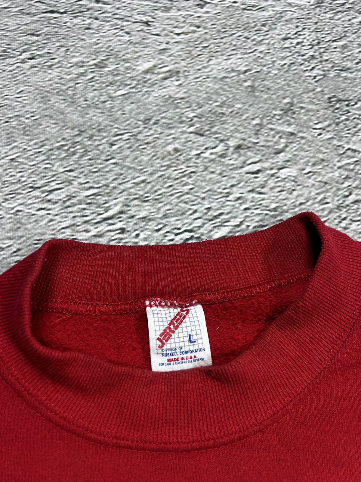 Jerzees × Vintage 90s Jerzees vintage sweatshirt red bellaire 1995 runners up Size US L / EU 52-54 / 3 - 2 Thumbnail