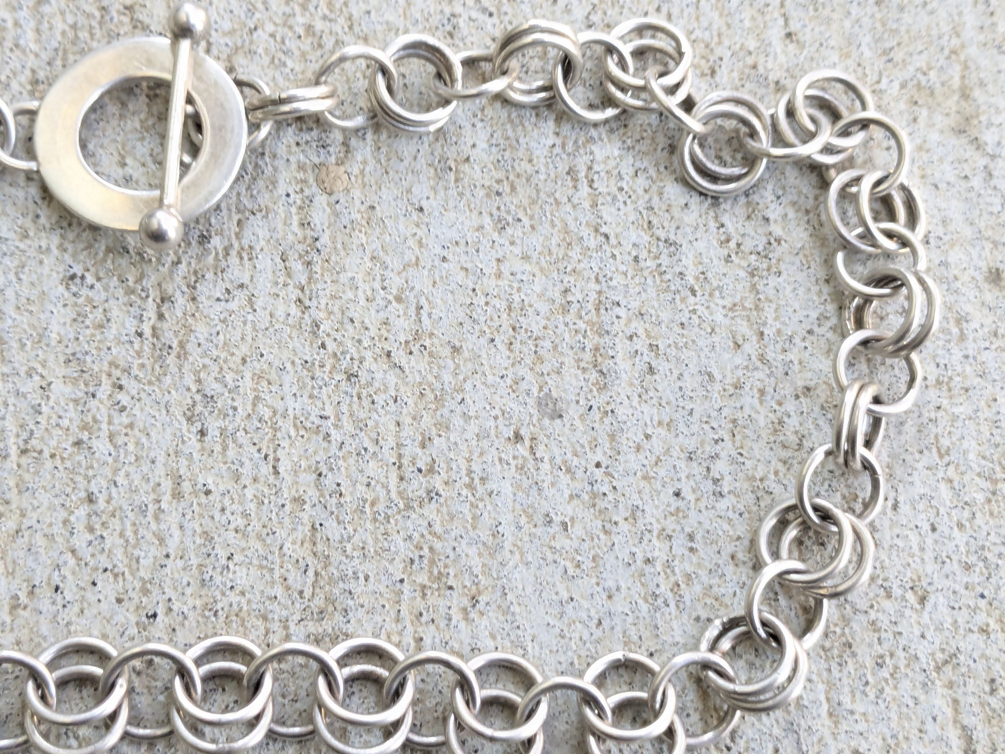 Jewelry Vintage Sterling Silver Choker Necklace Round Toggle Chain Size ONE SIZE - 8 Thumbnail