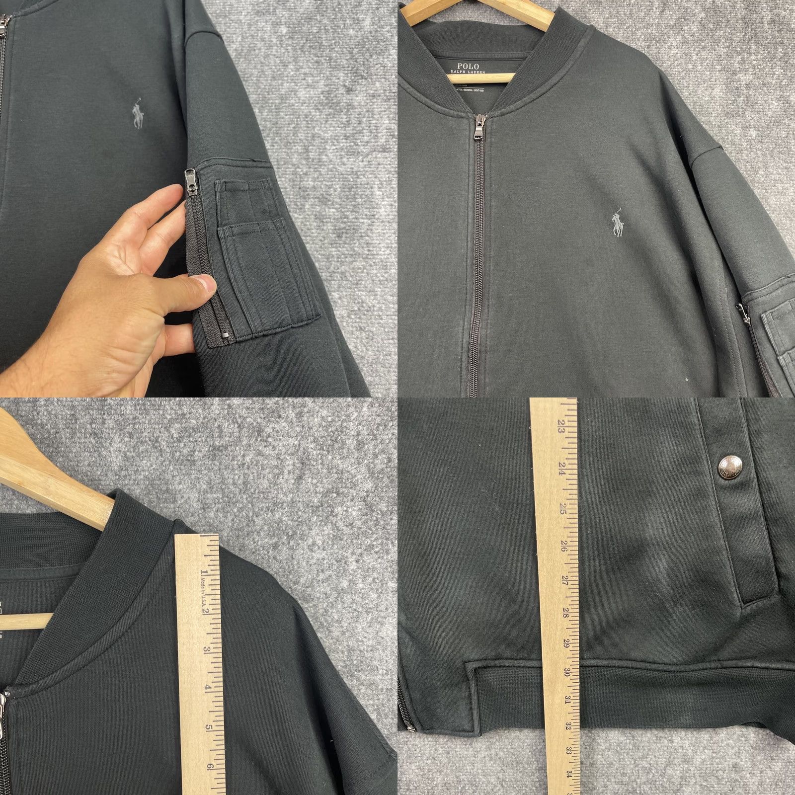Polo Ralph Lauren Polo Ralph Lauren Bomber Jacket Mens 4XL Tall Black Double Knit Tech Flight Jacket Size US XXL / EU 58 / 5 - 8 Thumbnail