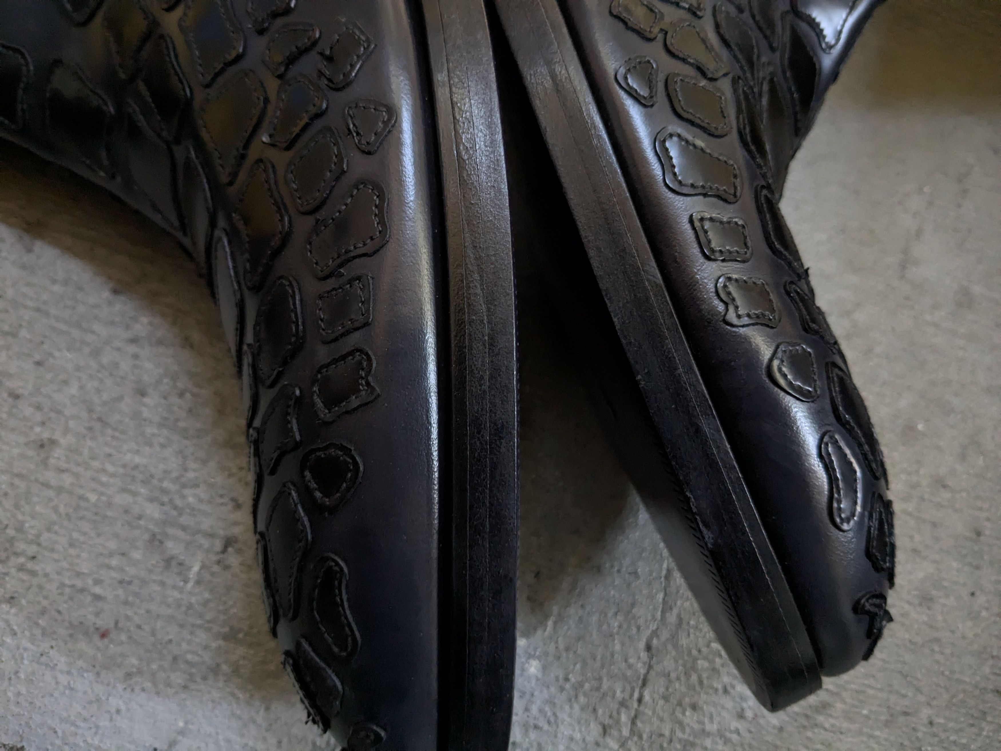 Prada Prada Boots Black Gray Leather 10.5 Side Zip Skeleton Size US 10.5 / EU 43-44 - 6 Thumbnail