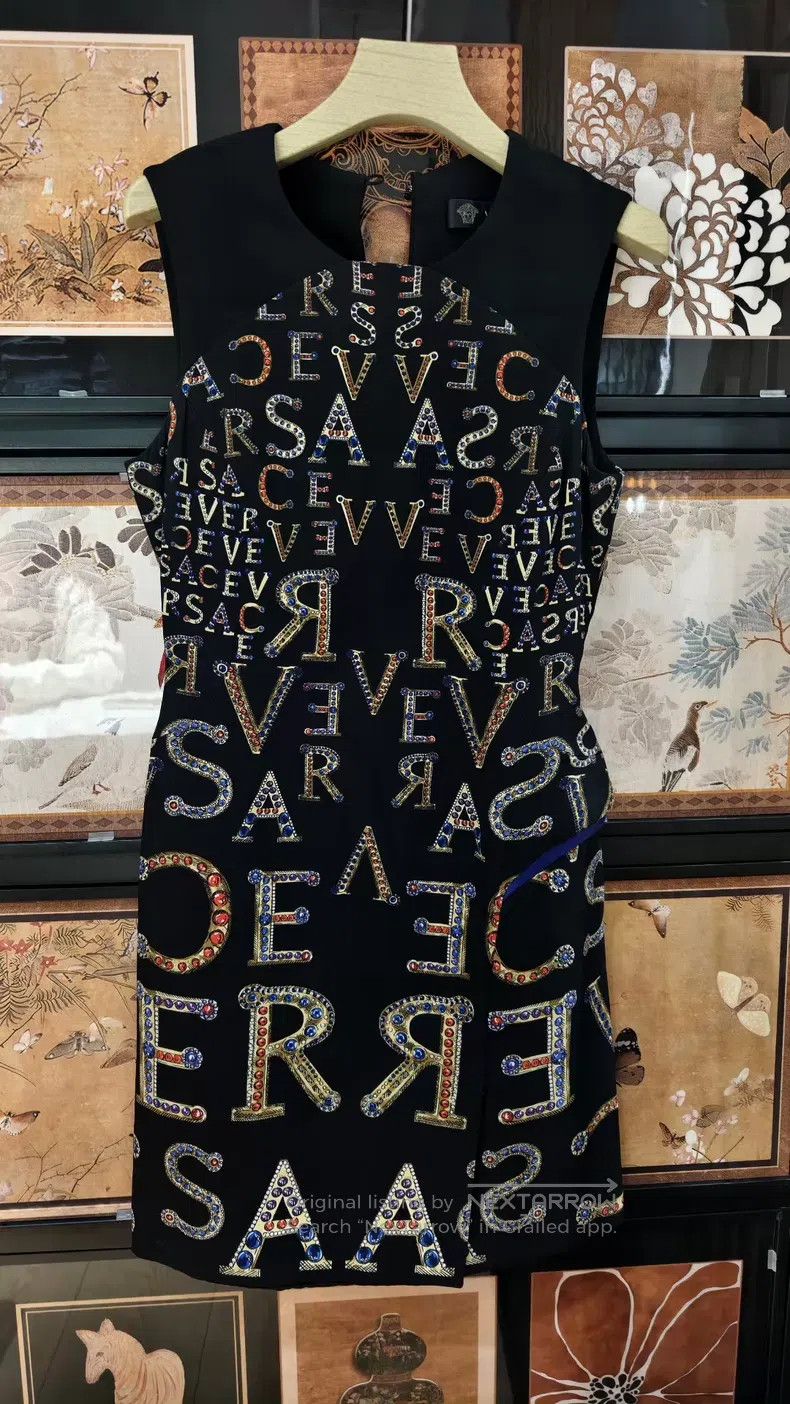 Versace Versace Black letter sequin dress Size XS / US 0-2 / IT 36-38 - 1 Thumbnail