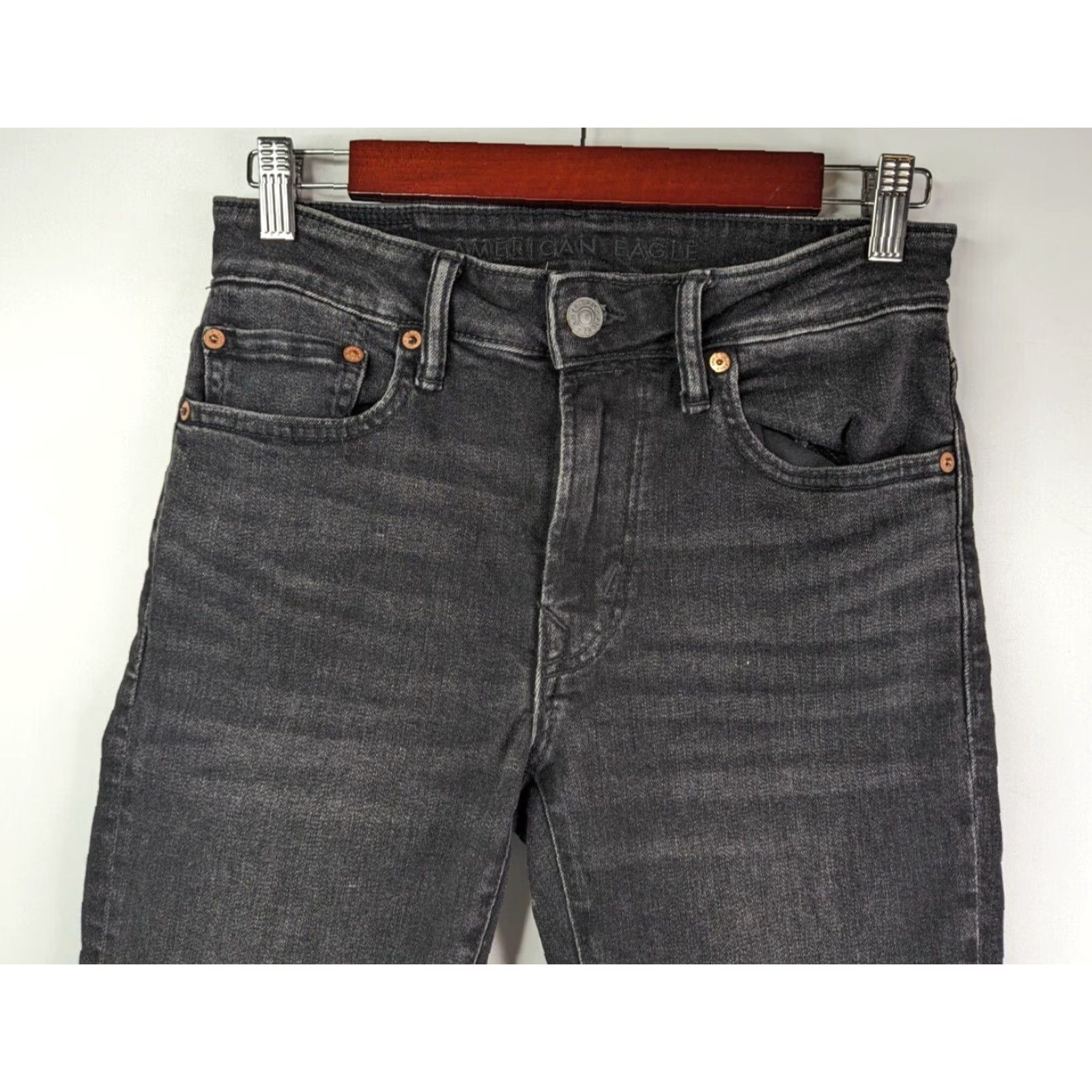 American Eagle Outfitters American Eagle Outfitters Jeans Slim 28x28 Black Denim 5-Pocket Slim Straight Mens Pants Size US 28 / EU 44 - 2 Thumbnail