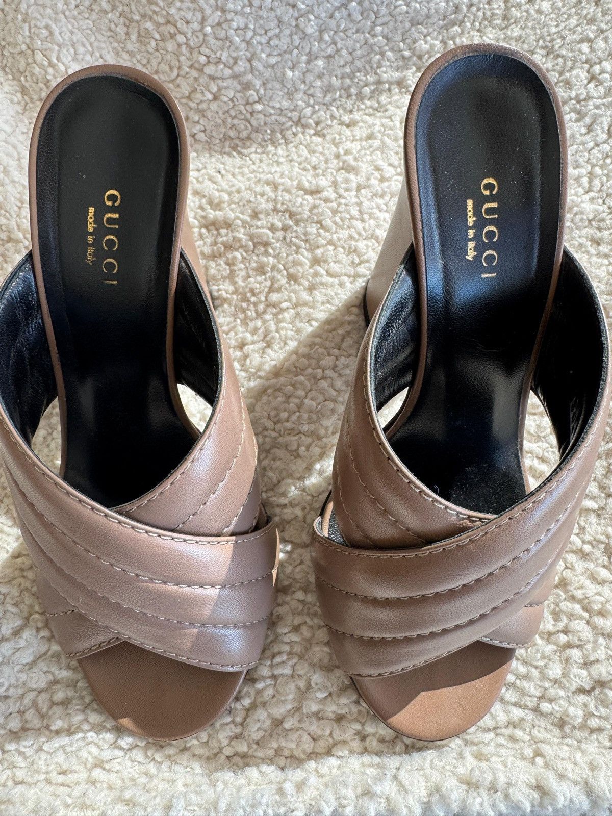 Gucci Gucci Sandals Taupe Size US 7 / IT 37 - 8 Thumbnail
