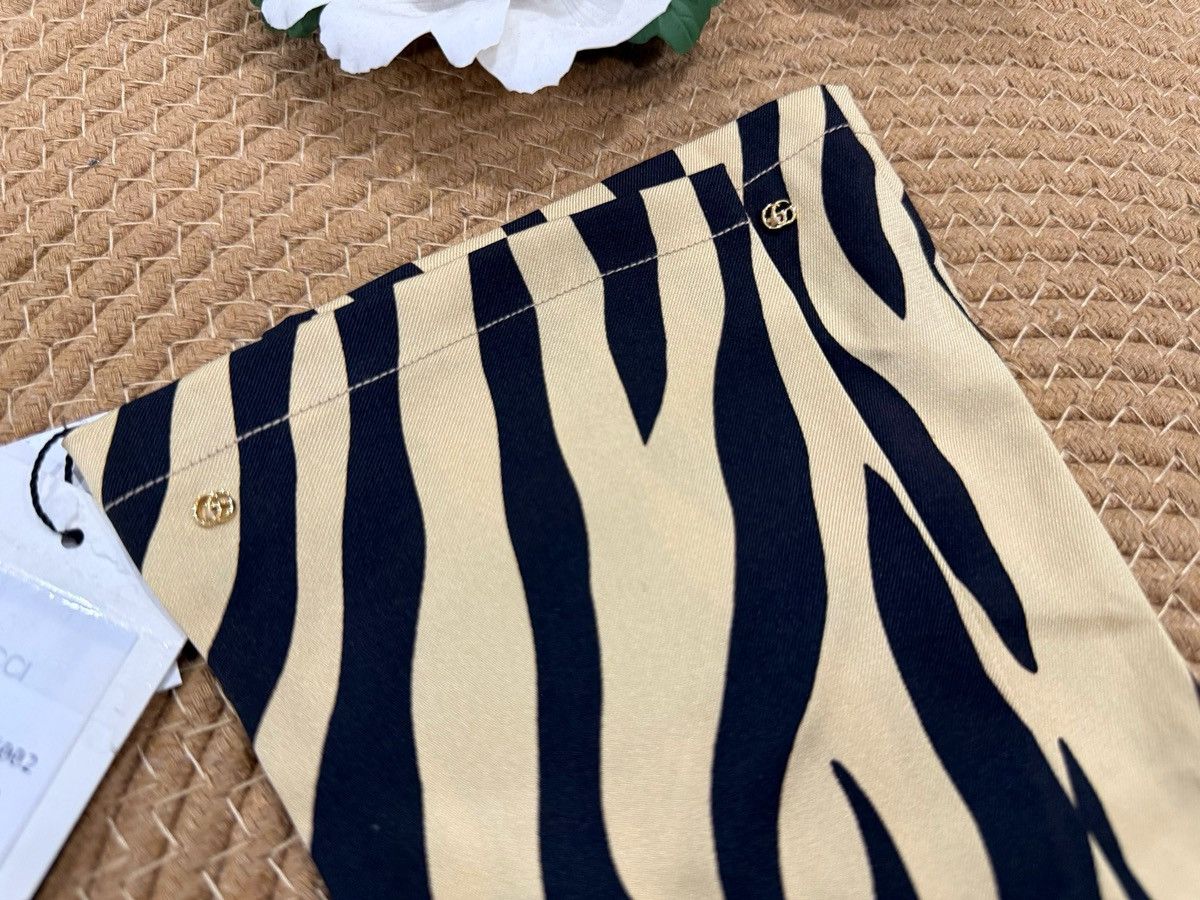 Gucci Zebra Print Twill Gloves Size ONE SIZE - 4 Thumbnail
