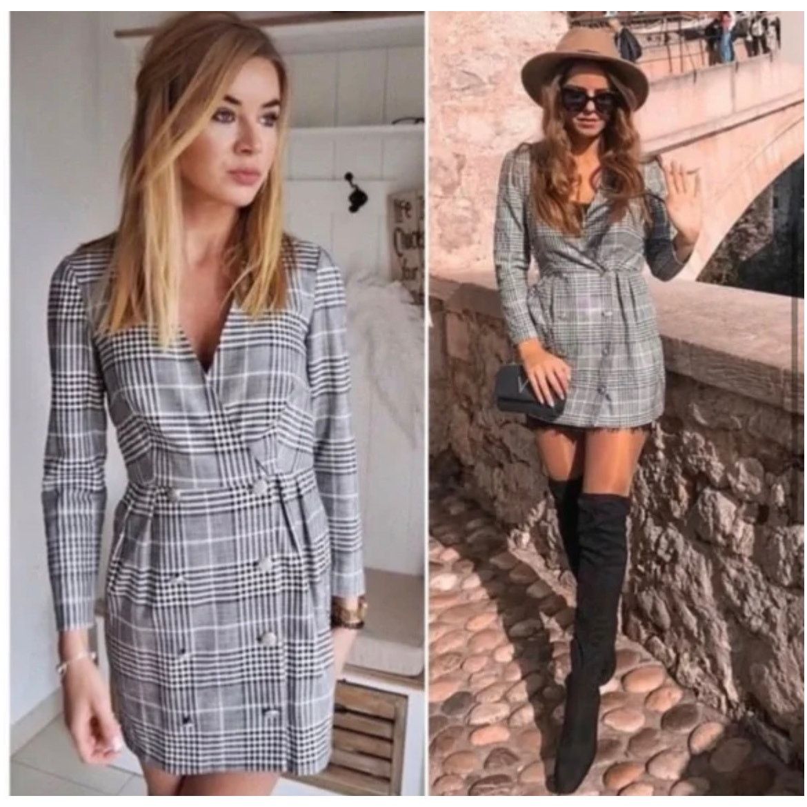 Zara ZARA BLOGGER FAVORITE PLAID BLAZER DRESS Size S / US 4 / IT 40 - 1 Thumbnail