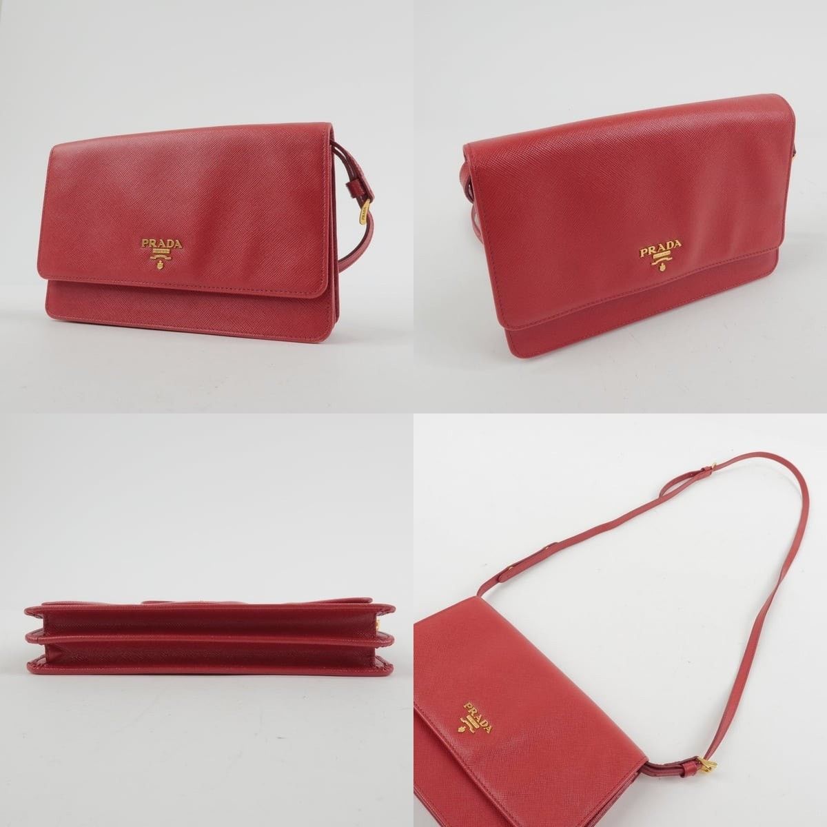 Prada Prada Saffiano Crossbody Bag Red Size ONE SIZE - 3 Thumbnail