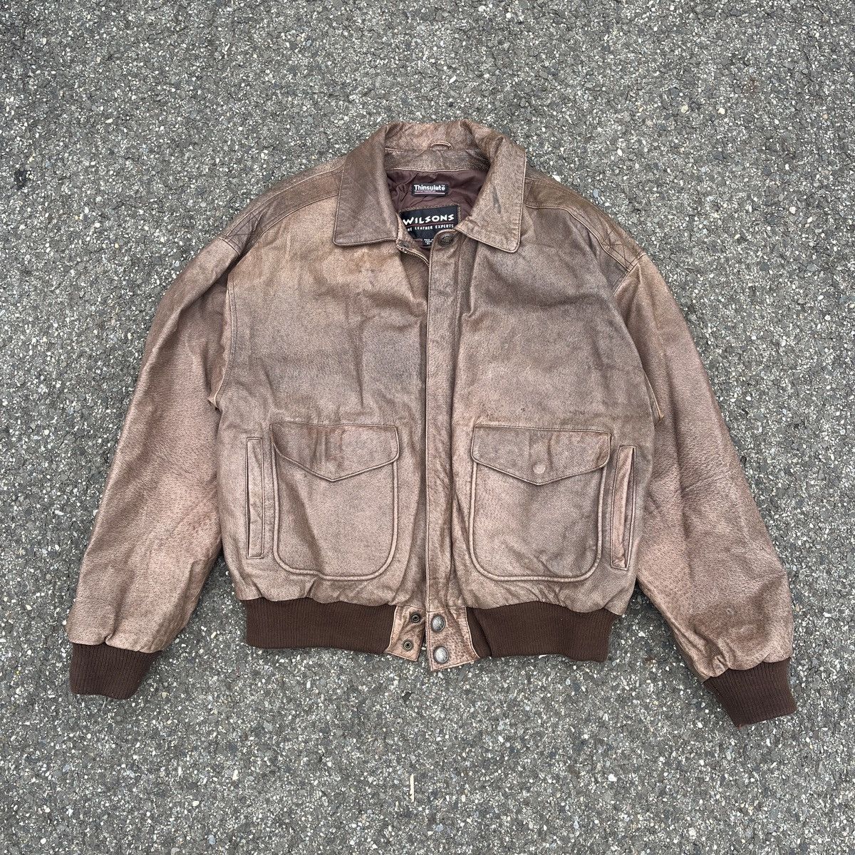 Image of Vintage Wilson’S Leather Copper Brown Jacket, Men's (Size XL)