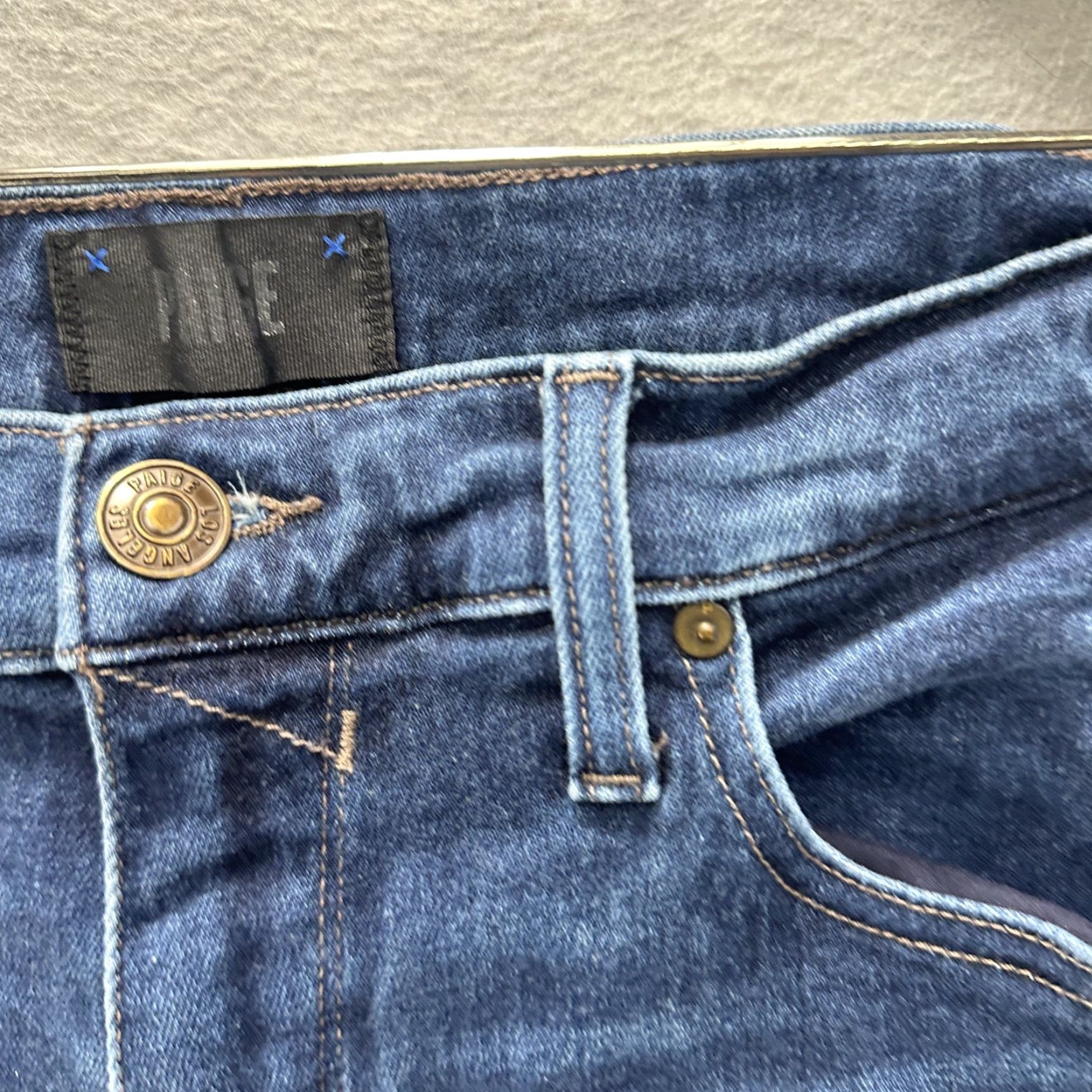 Paige PAIGE Lennox Jeans Mens Slim Fit 32x31 Blue Stretch Denim Talon Zipper Classic Size US 32 / EU 48 - 6 Thumbnail