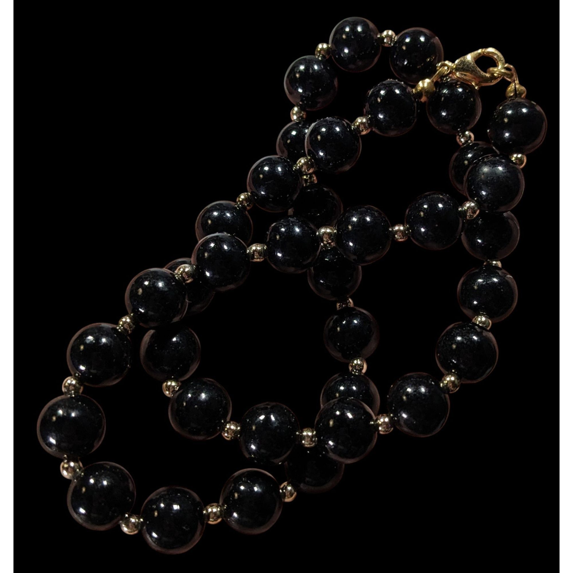 Other Elegant Corporate Goth Black Beaded Necklace With Silver Ton Size ONE SIZE - 5 Thumbnail