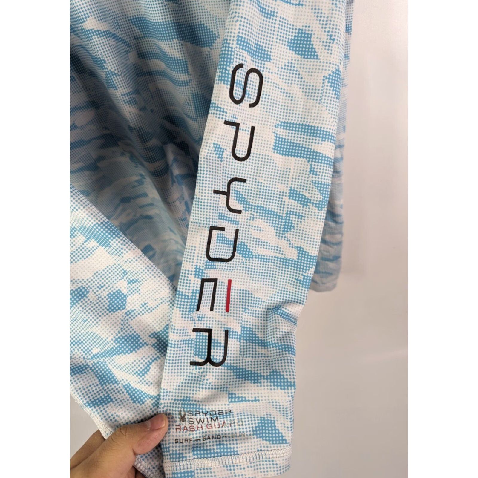Spyder Spyder Rash Guard Shirt Mens Small Blue Camo Swim Surf 30+ UPF UV Protection All Seasons Breathable Moisture Wicking Lightweight Easy Care Size US S / EU 44-46 / 1 - 4 Thumbnail