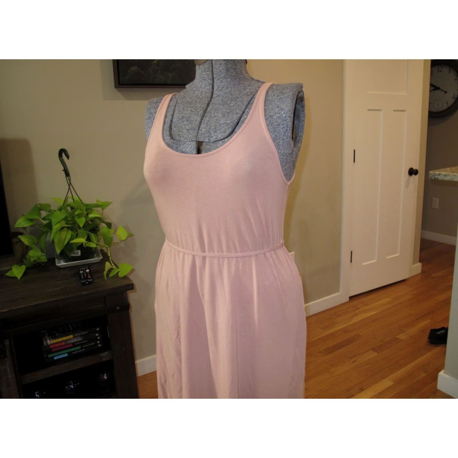 Pinko Unbranded Cotton Pink A-Line Maxi Dress Sleeveless Scoop Neck Back Tie Waist Women S Casual Party/Cocktail Summer Fall Size S / US 4 / IT 40 - 3 Thumbnail