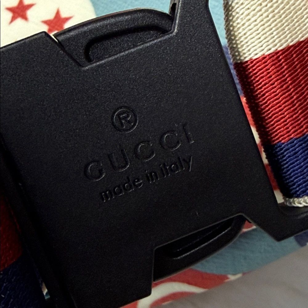 Gucci Gucci Children’s Strawberry Print Waist Bag Blue PVC Italy Size ONE SIZE - 6 Thumbnail