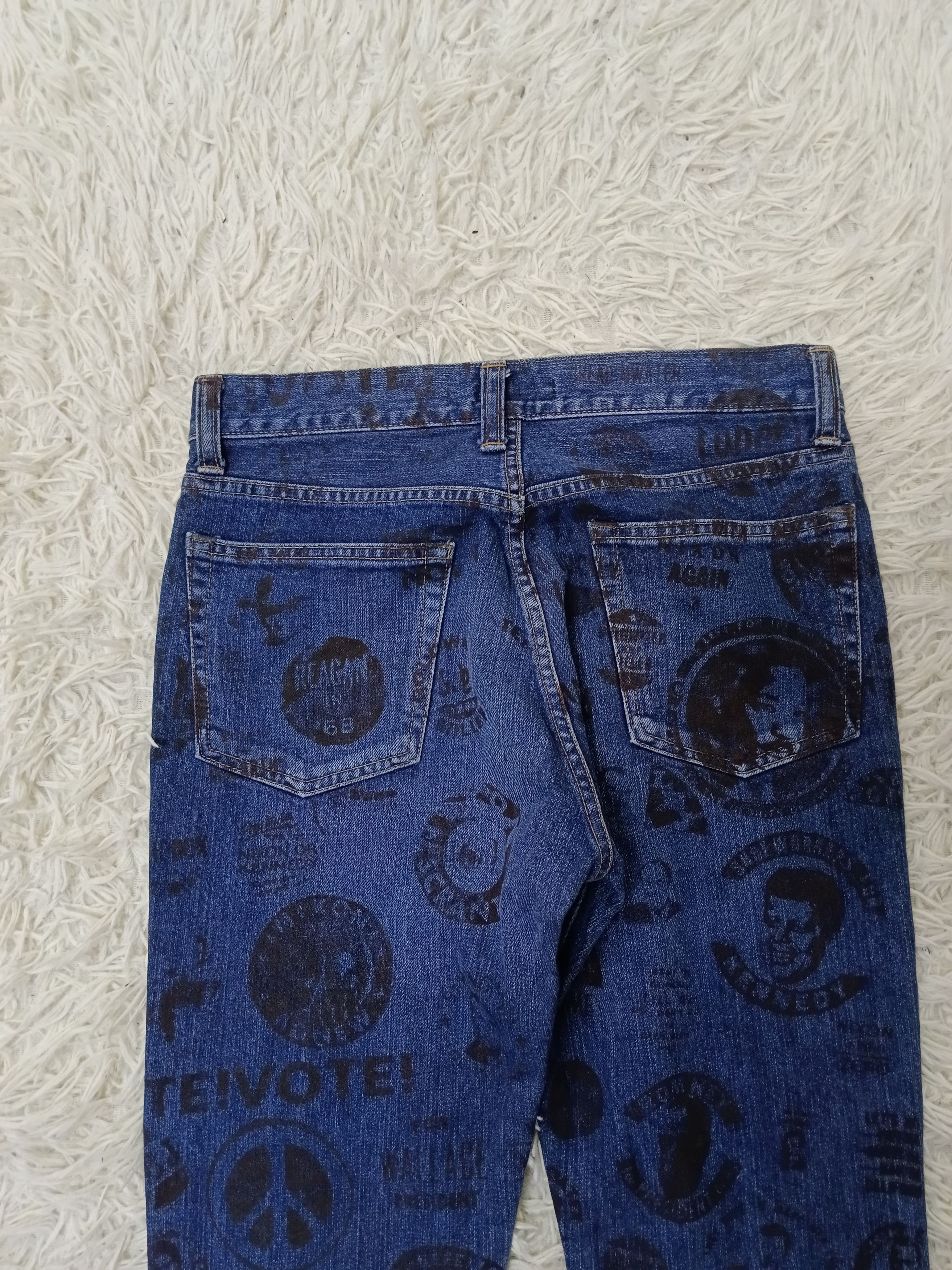 Johnbull VINTAGE 90s OVER PRINT JOHNBULL DENIM PANTS Size US 28 / EU 44 - 4 Thumbnail