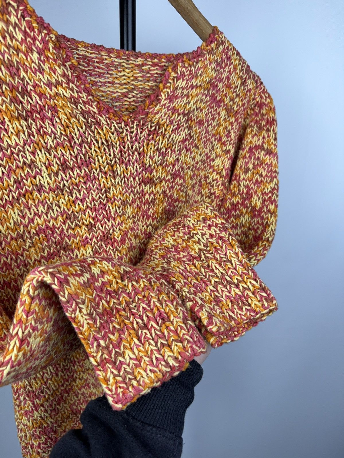 Japanese Brand Retro 00s Handmade Chunky Knit Sweater Boho Multicolor Y2K Size M / US 6-8 / IT 42-44 - 6 Thumbnail