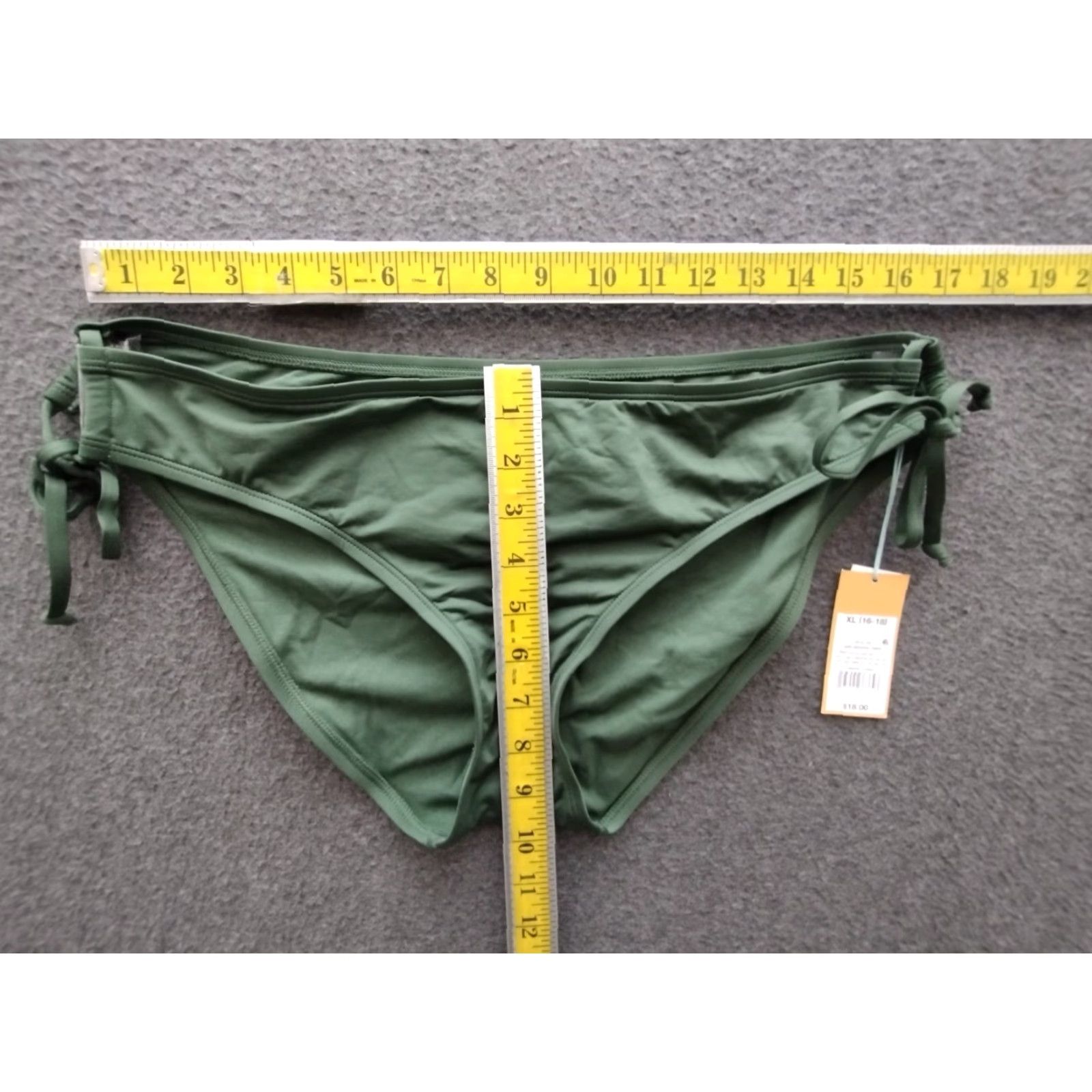 Vintage Kona Sol Bikini Bottom Women XL Green Tie Side Bikini Bottom Solid 16-18 Beach Womens Size XL Green Kona Sol Bikini Bottom Tie Side 16-18 Size 40" / US 18 - 4 Thumbnail